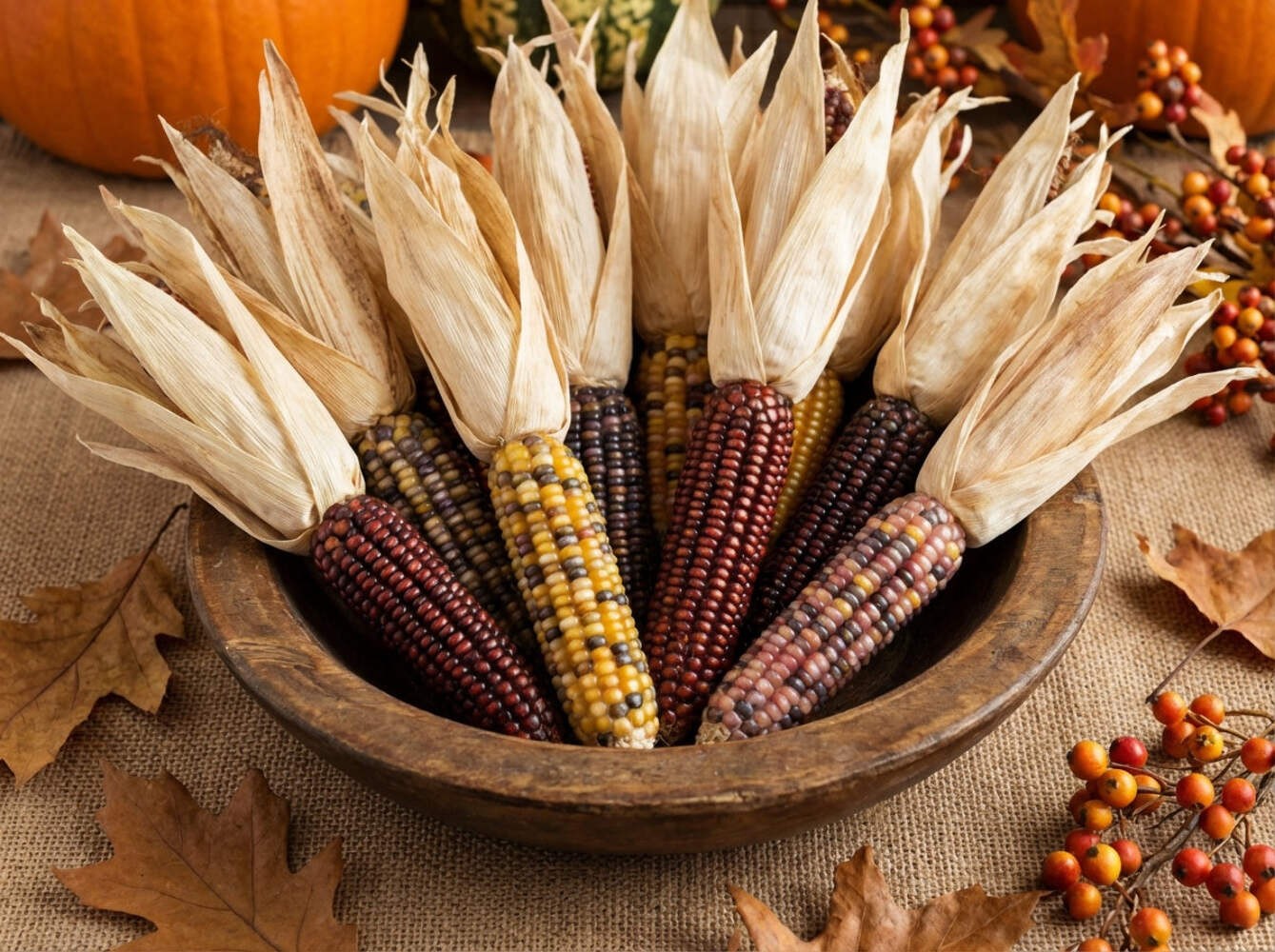 50 INDIAN MINI MIX CORN Miniature 4″ Ears Ornamental Zea Mays Vegetable SEEDS