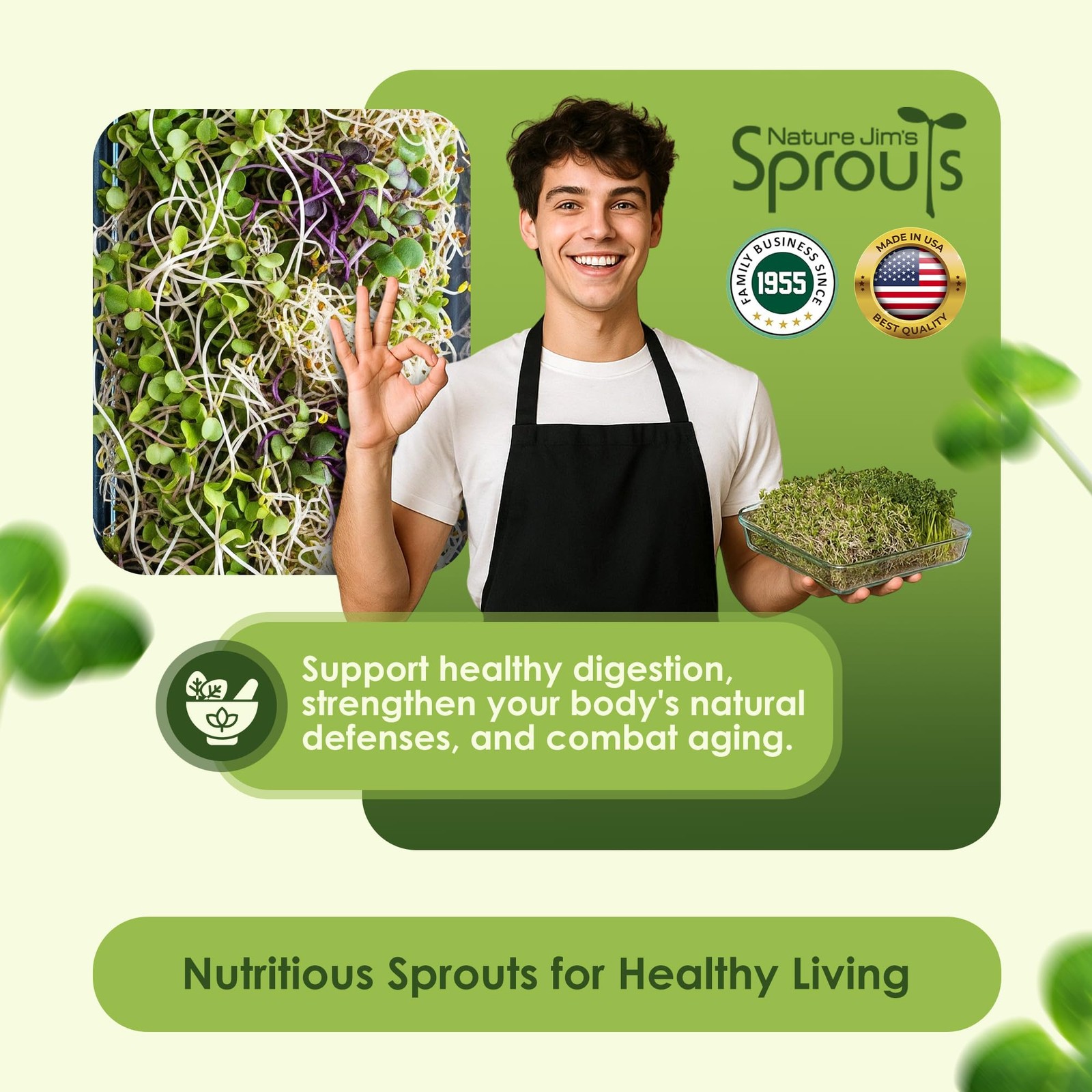 Organic Microgreen Seed Mix – 1lb Non-GMO Broccoli Alfalfa Radish