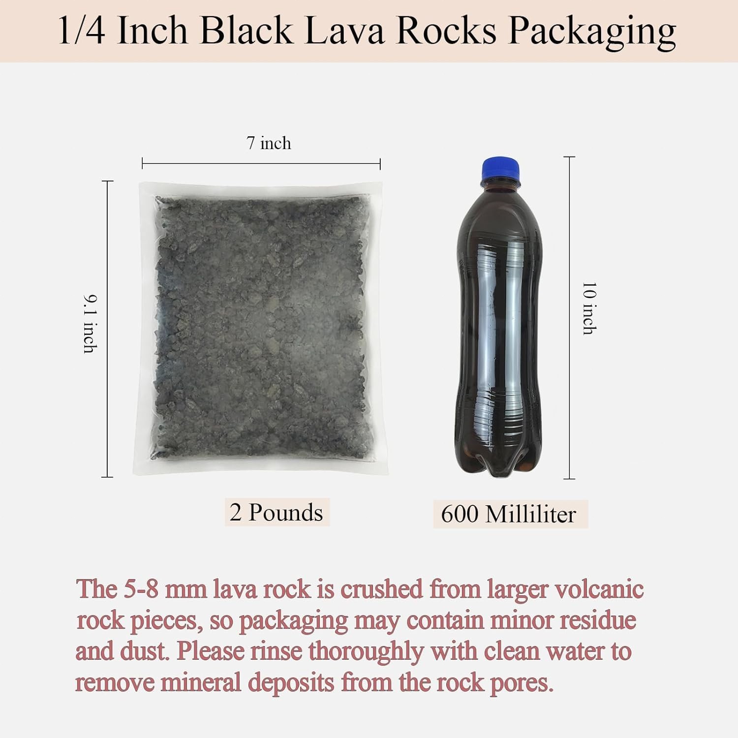2 lbs Black Lava Rocks, Crushed Volcanic Pumice for Plants & Aquariums