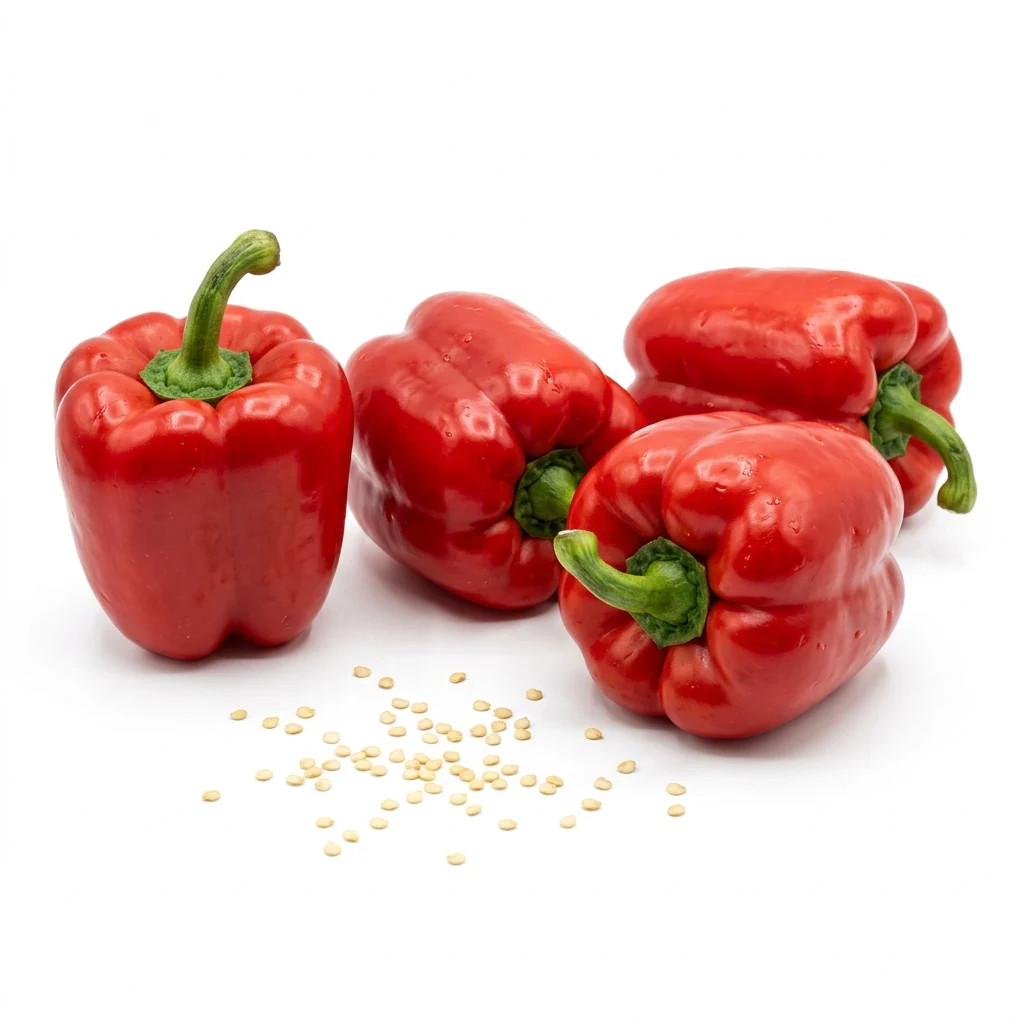 50 Red Bell Pepper Seeds for Planting – Extremely Sweet & Colorful Vegetable