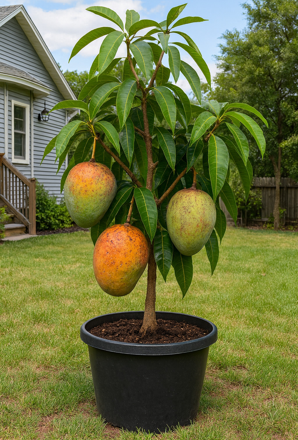 Coconut Cream Mango Tree Seedling – Live Tropical Starter Plant – Healthy Young