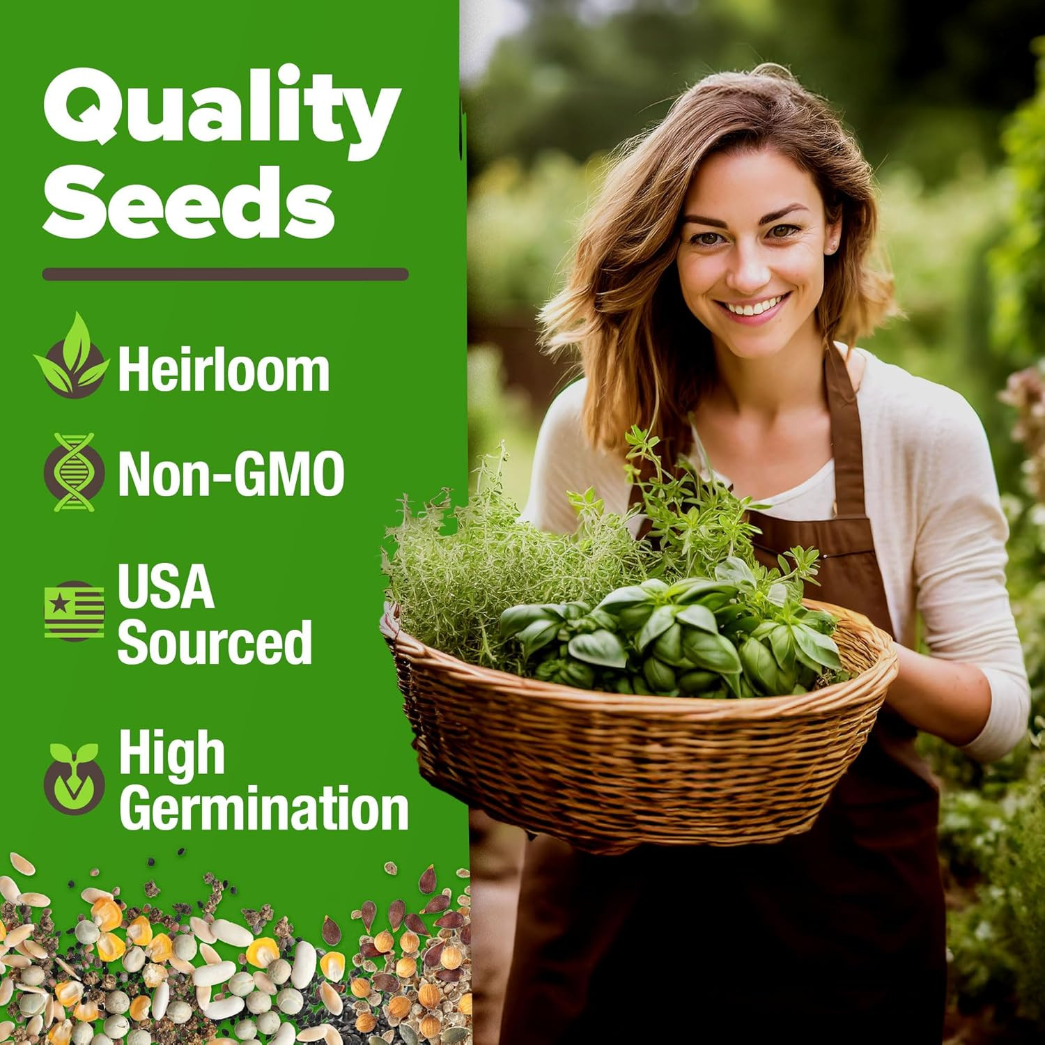 Heirloom Herb Seeds Variety Pack: 5100+ Seeds for Indoor & Outdoor Gardening