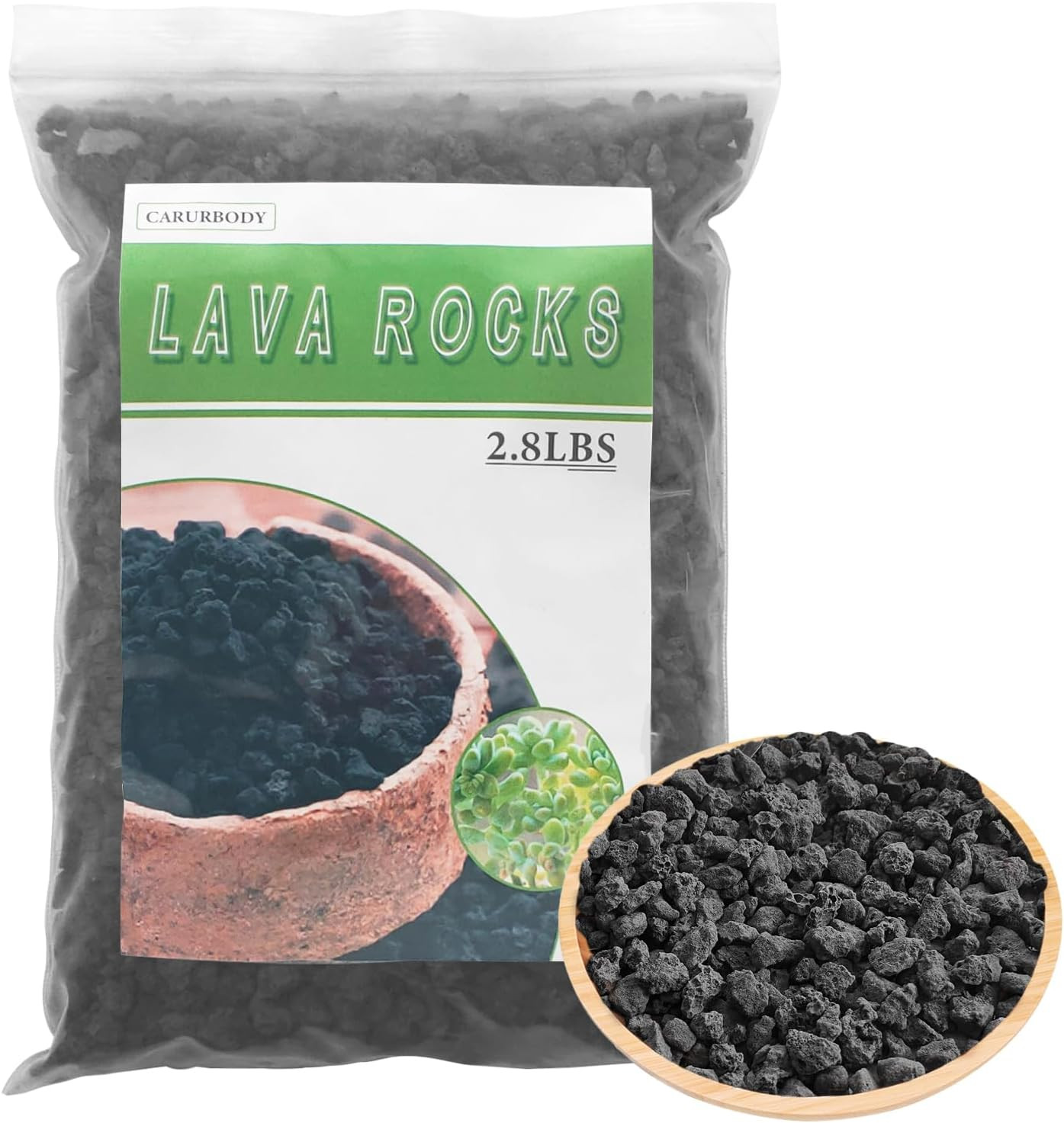 Black Lava Rocks for Plants -100% Pure Volcanic Rock No Dyes or Chemicals-Best L