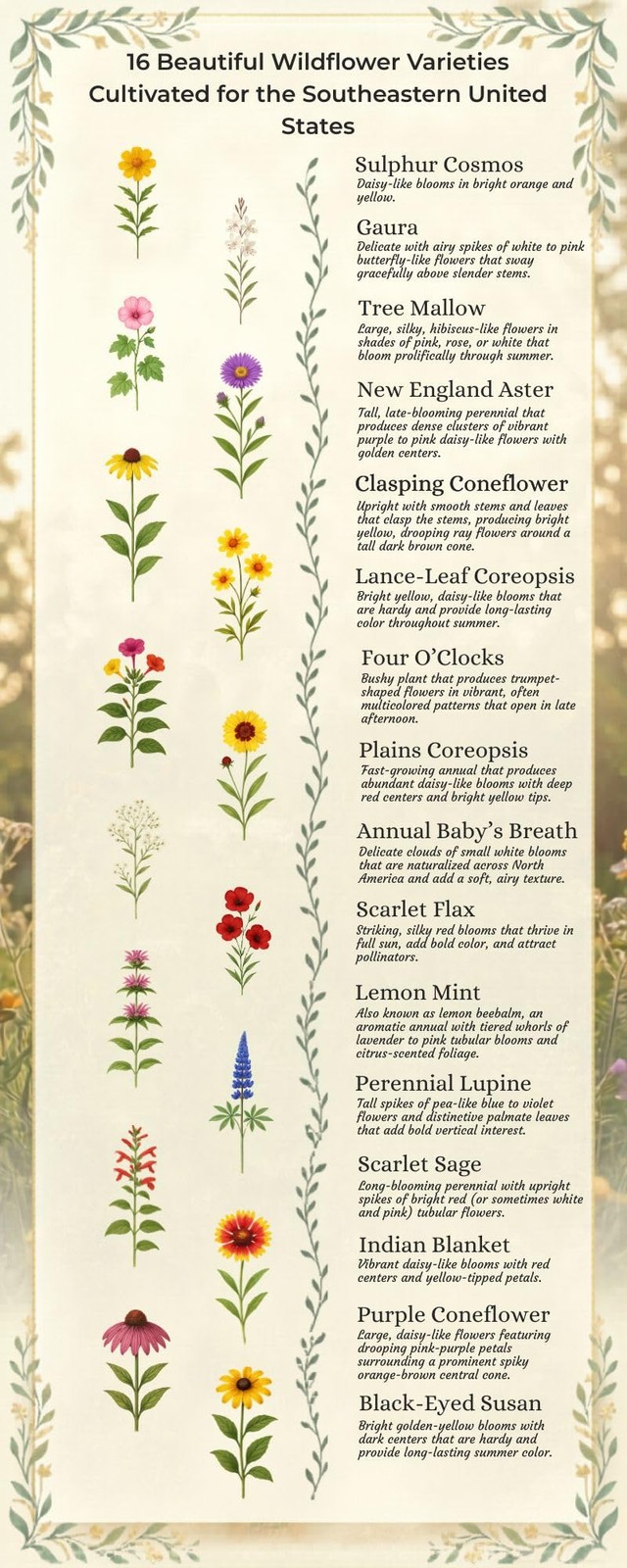 Arkansas Bulk Perennial and Annual Non-GMO Wildflower Seed Mix 1/4lb Covers 5…