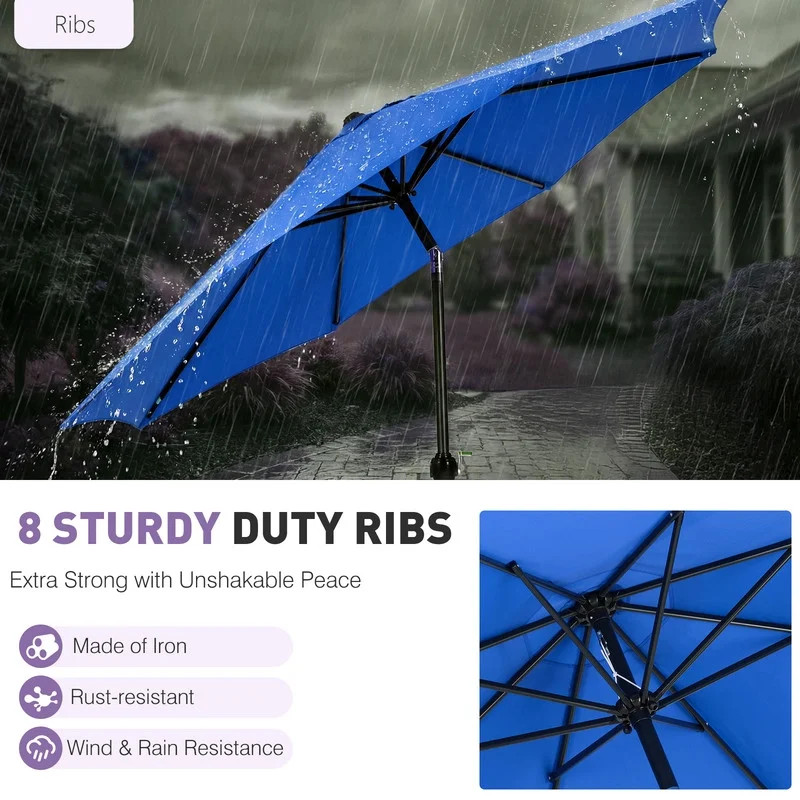 Garden & Patio 9FT Outdoor Patio Umbrella Market Table Polyester Fabric Canopy