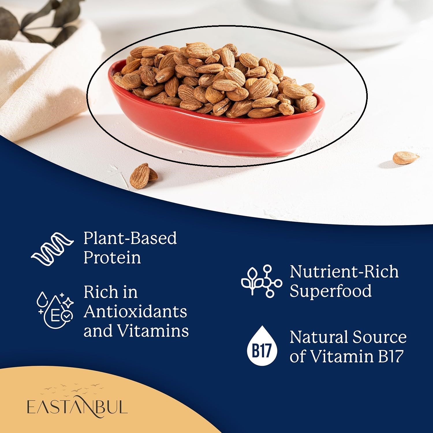 Eastanbul Raw Bitter Apricot Seeds – 14.5 oz