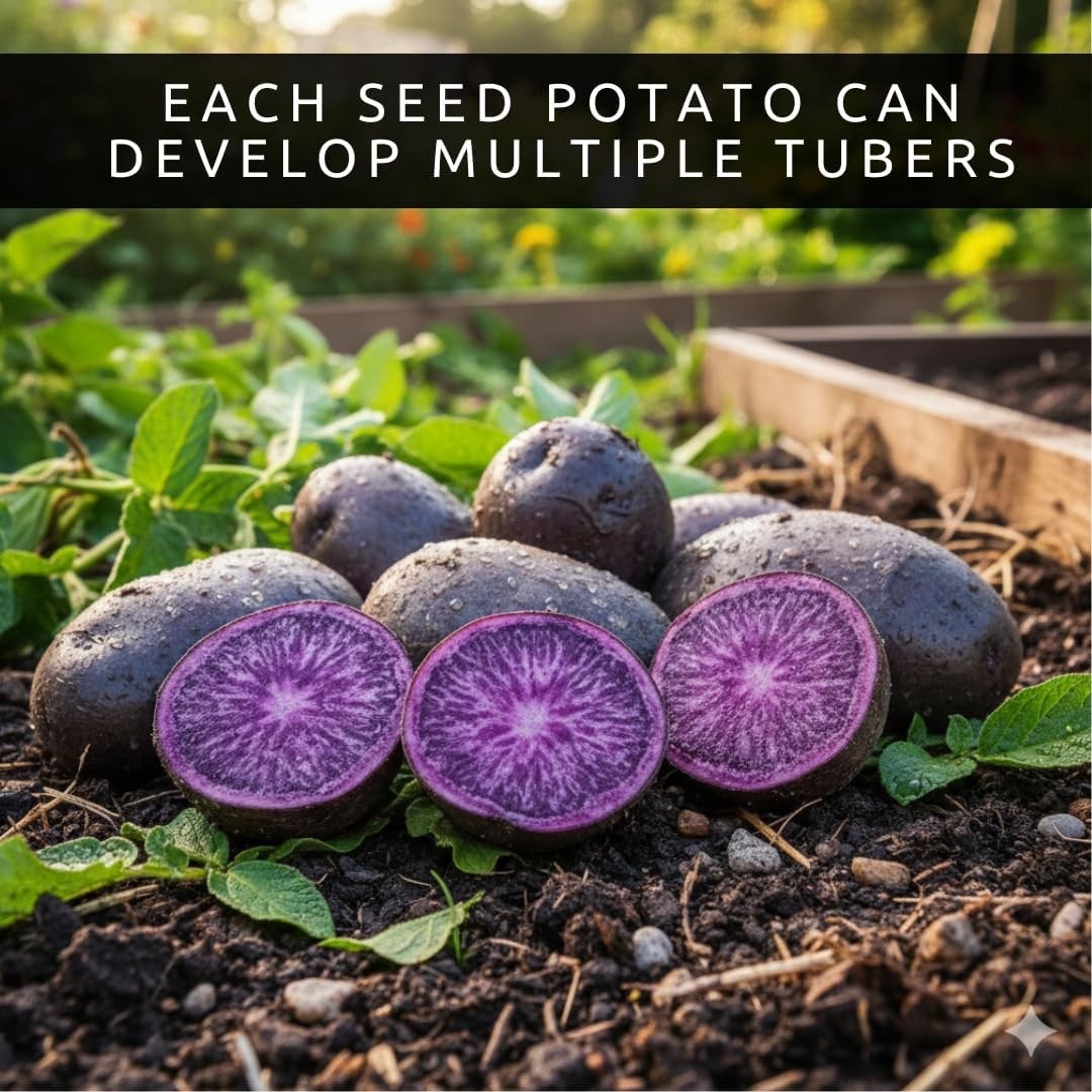 Purple Majesty Seed Potatos for Planting – Garden (10 Pounds)