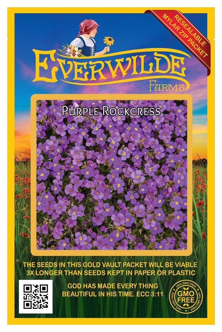 1 Oz Purple Rockcress Wildflower Seeds – Everwilde Farms Mylar Seed Packet