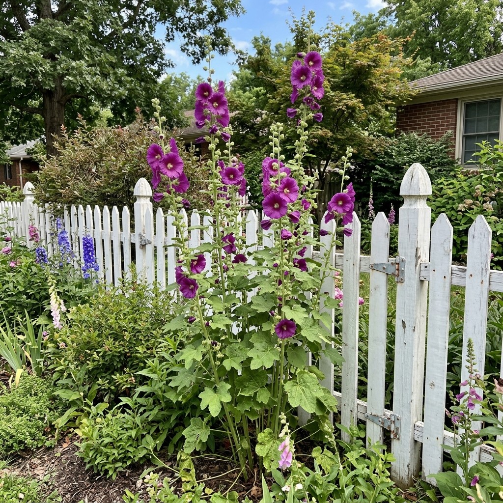 Spectacular 100 Hollyhock Flower Seeds, Purple – Fast Growing, Nature Inspired