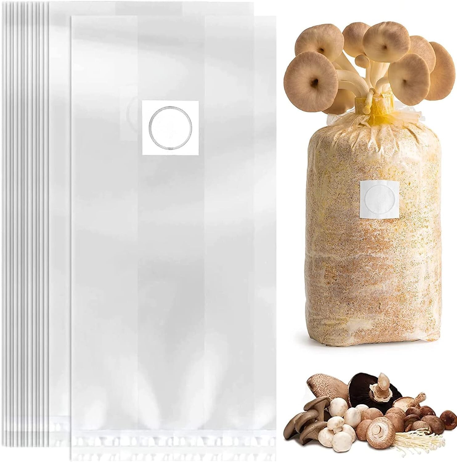Mushroom Bags Grow Grain Substrate Mycelium Sealable Bag 50 Count 4″x3.5″x13″ A