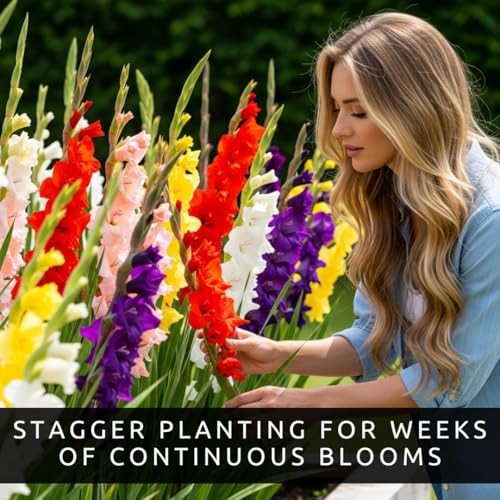 10 Gladiolus Bulbs, Mixed Colors – Sword Lily, Easy to Grow Perennial Garden