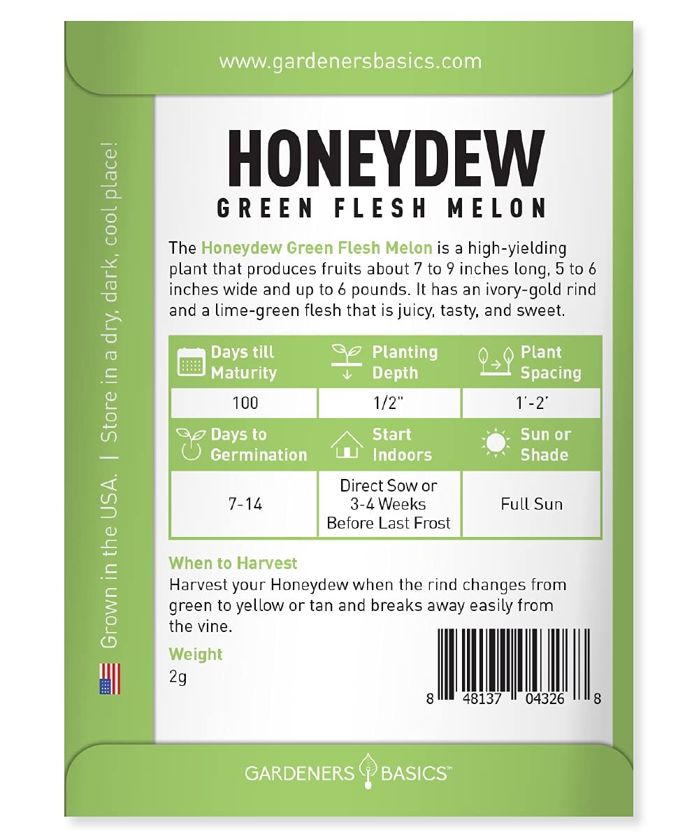 , Honeydew Seeds for Planting – Green Flesh Melon Heirloom, Non-GMO Fruit Var…