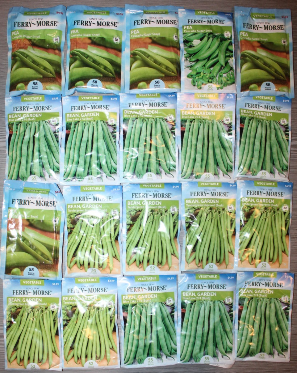 28 JUMBO packs garden seeds bean seeds pea seeds 12/23 retail $140+ heavy