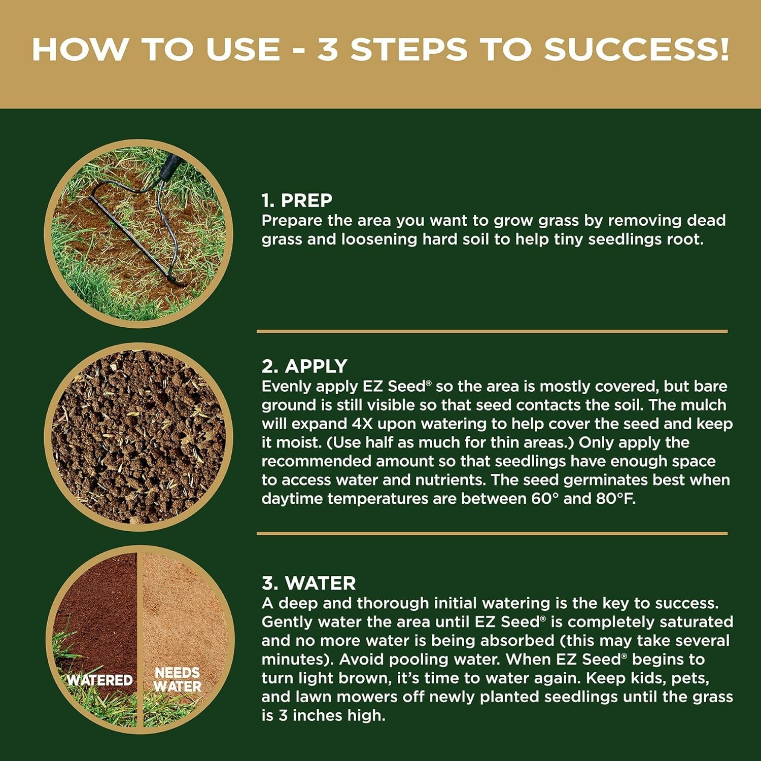 EZ Seed Sun & Shade – Effective Lawn Repair, Covers 85 sq. ft. in 3 Easy Steps