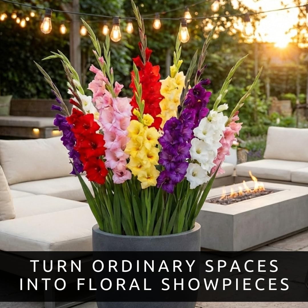 10 Gladiolus Bulbs, Mixed Colors – Sword Lily, Easy to Grow Perennial Garden …