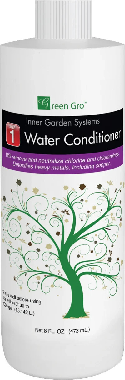 GreenGro Water Conditioner clears chlorine and heavy metals from water 8oz