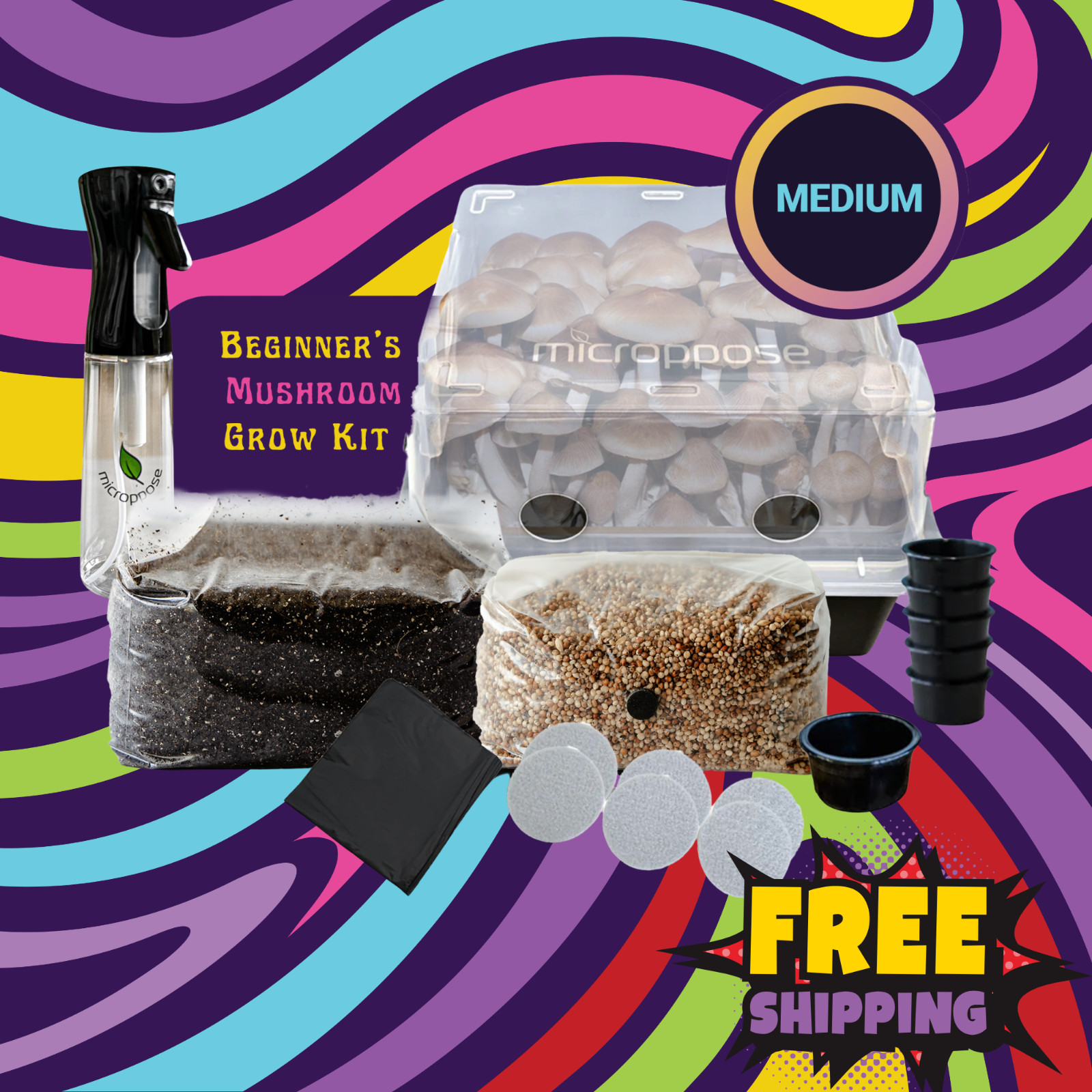 Medium Beginners Mushroom Grow Kit | Indoor Grow Kit w/ Bulk Substrate