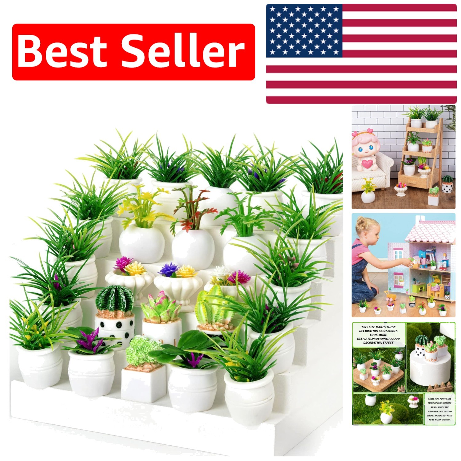 Resilient 26-Pc Miniature Plant Set for Dollhouse Décor – Perfect Gift Idea
