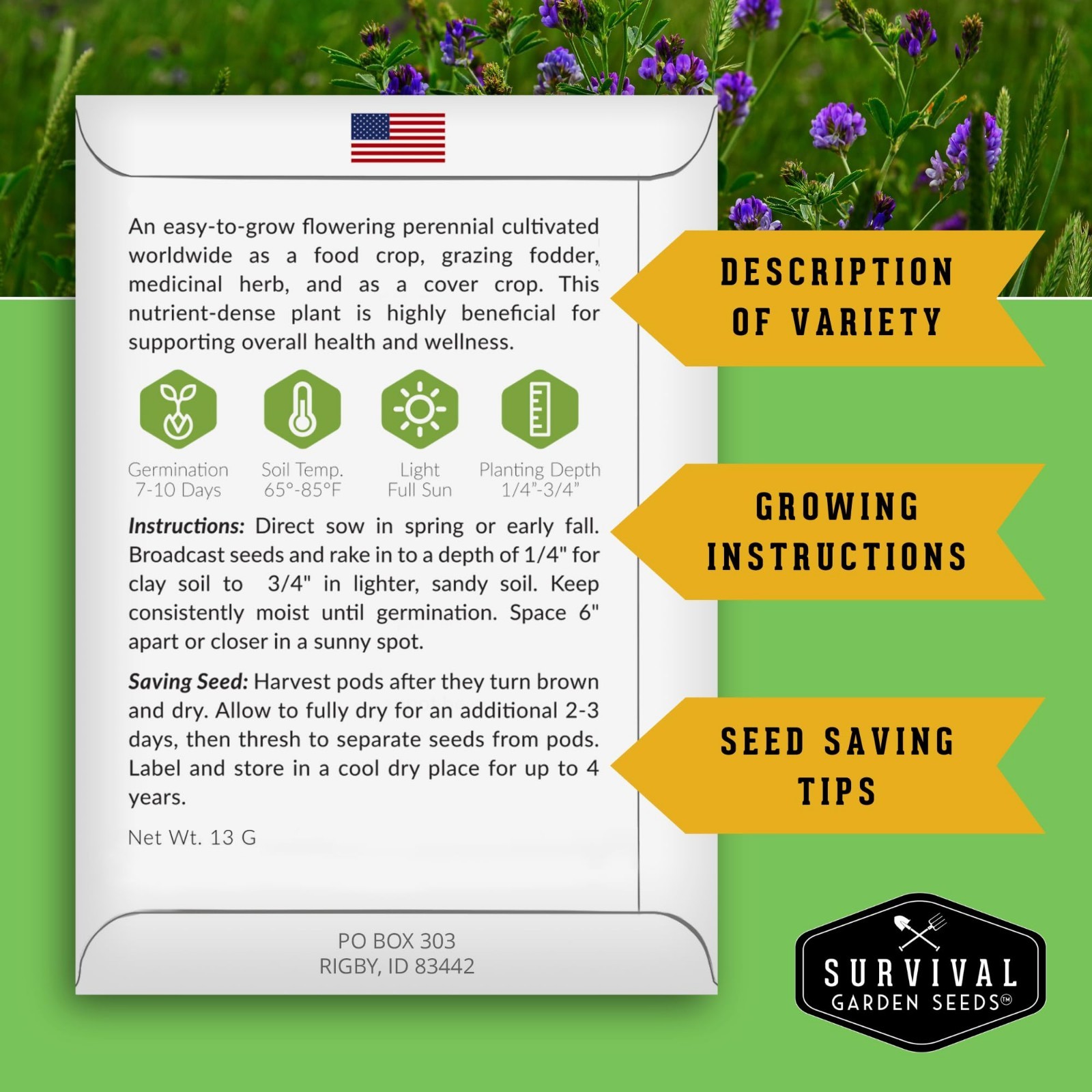 Heirloom Medicinal Herb Seeds Variety Pack – 36 Non-GMO Healing Herbs for Wellne