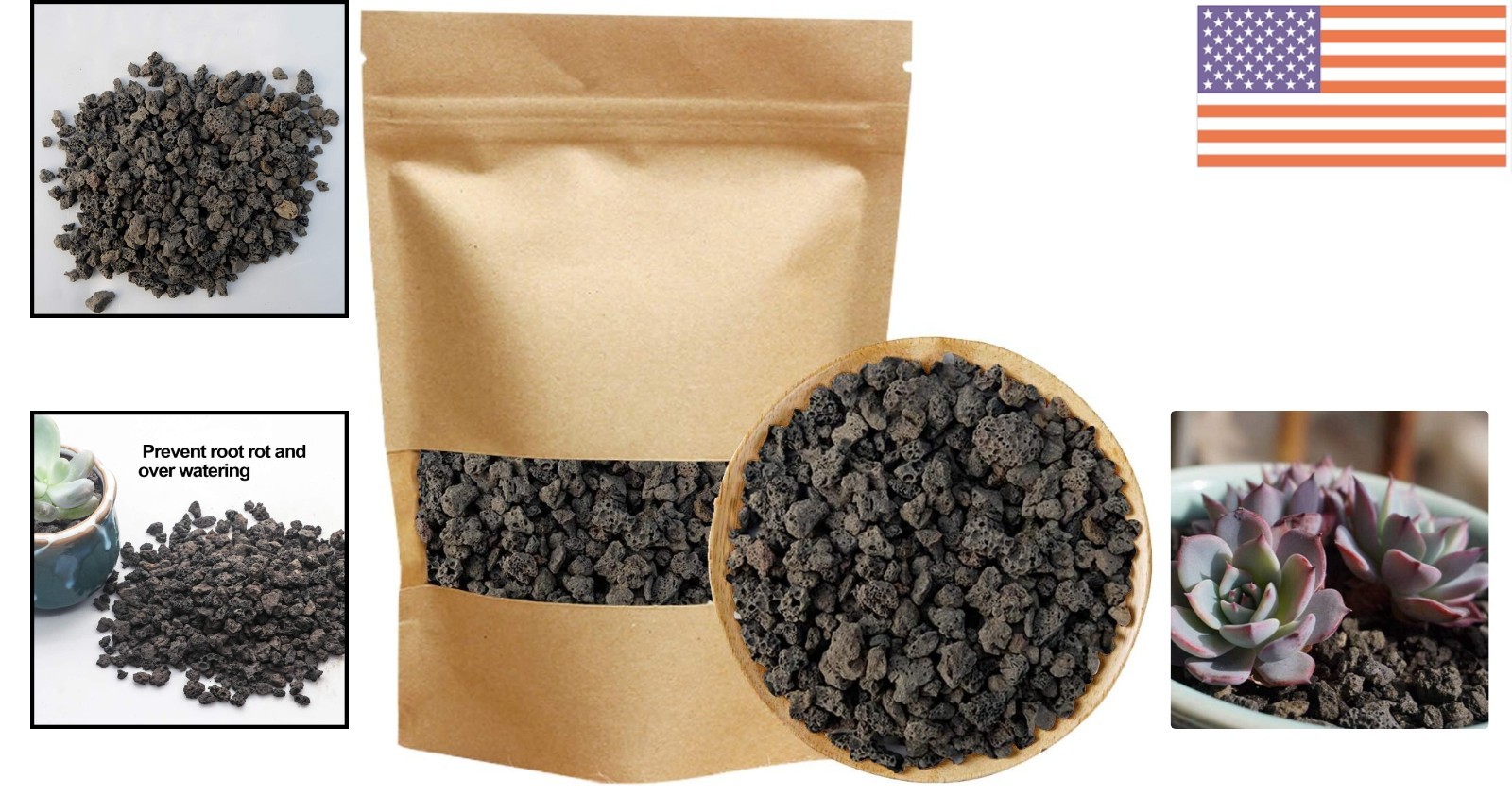 Versatile 2.2LB Black Horticultural Lava Rock – Best for Plants & Aquariums