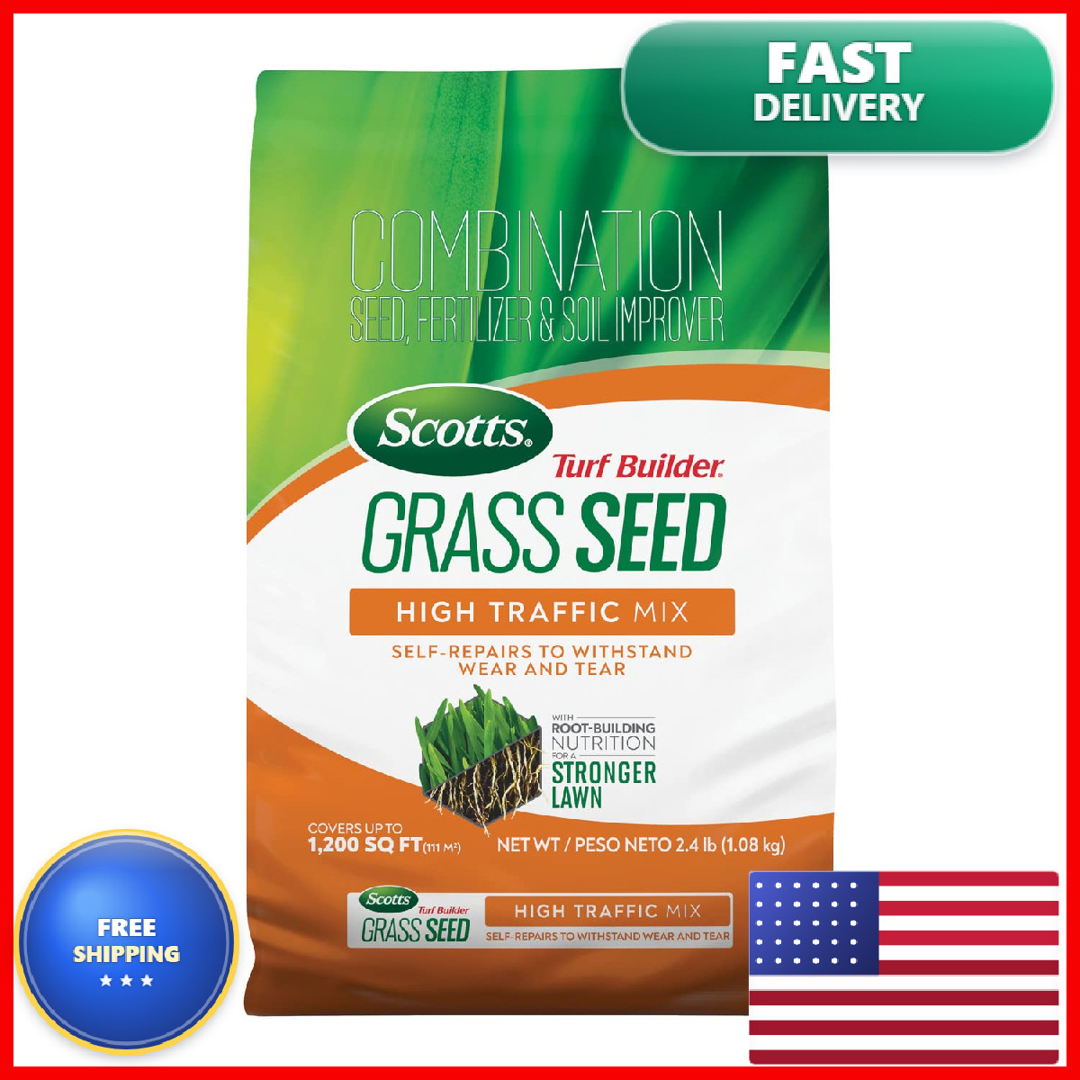 Scotts Turf Builder High Traffic Mix – Plus Lawn Fertilizer And Soil