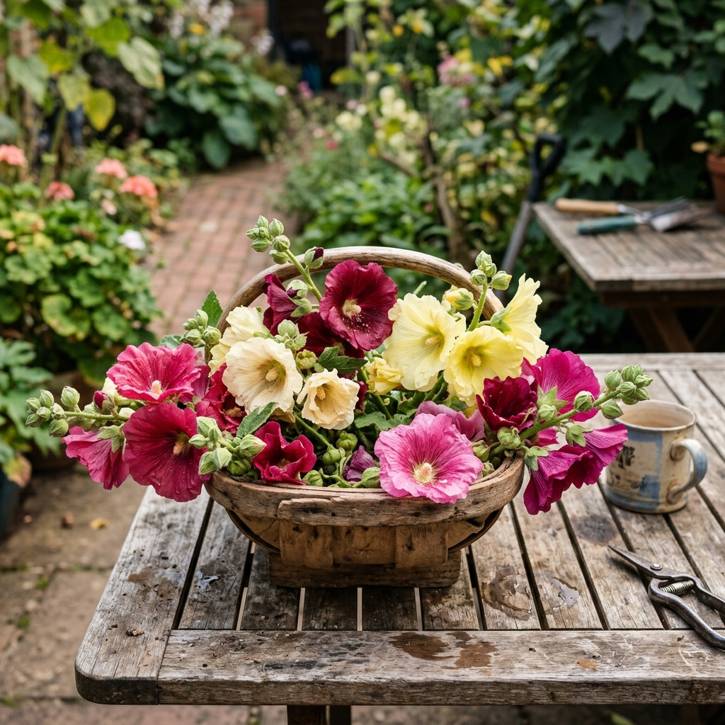 50 Hollyhock Seeds for Planting – Premium Heirloom Hollyhock Flower Seeds