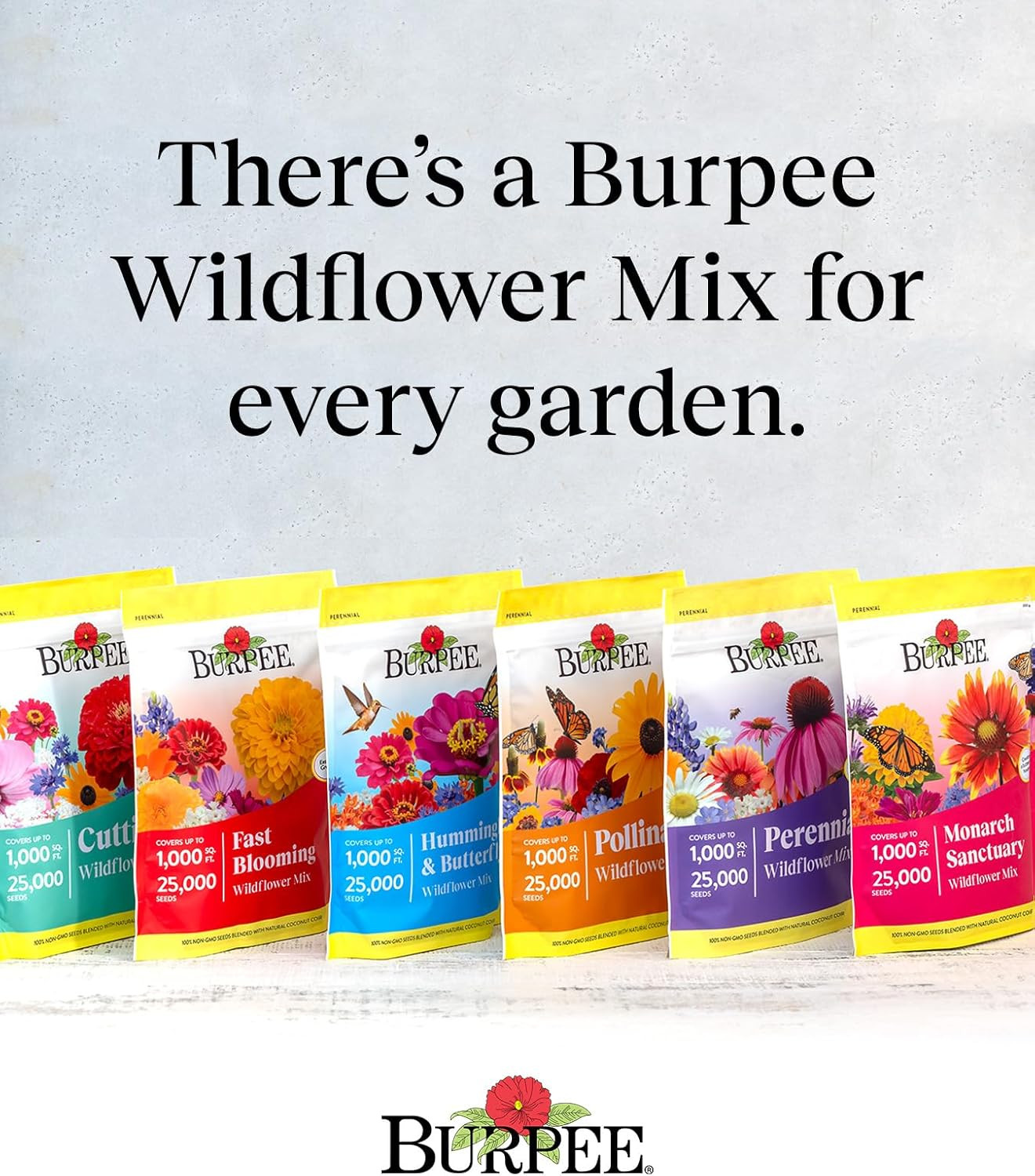 Wildflower 25,000 Bulk, 1 Bag, 18 Varieties of Non-Gmo Flower Seeds Pollinator G
