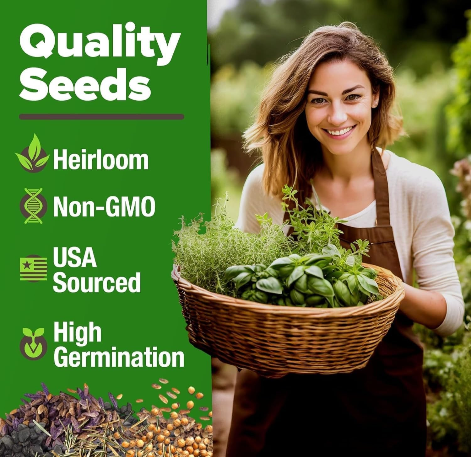 Heirloom Herb Seeds Variety Pack: 5,100+ Seeds for Indoor & Outdoor Gardening
