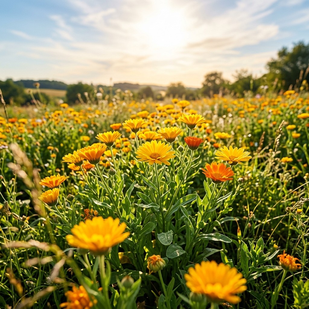 Spectacular 50 Calendula Flower Seeds, Yellow – Drought Tolerant, Nature