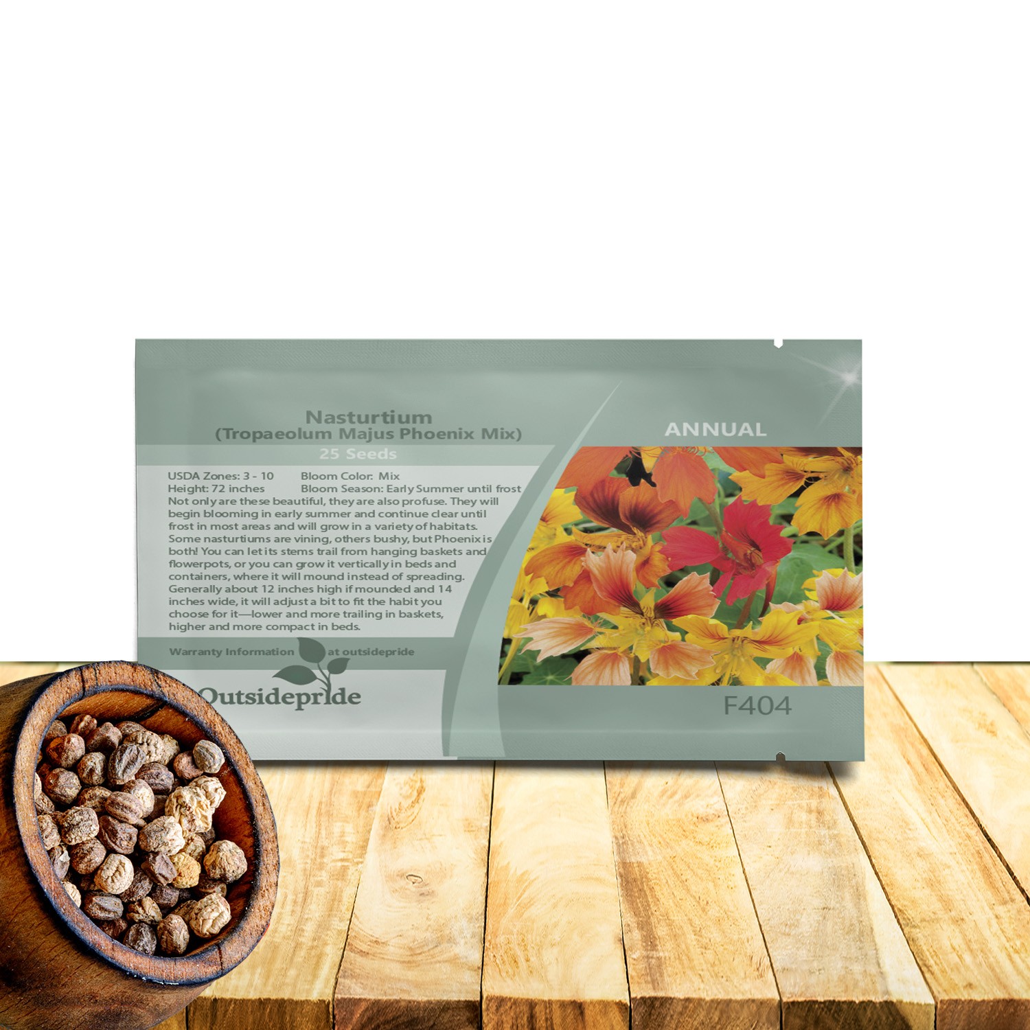 50 Seeds Nasturtium Tropaeolum Majus Phoenix Vine Seed Flower Mix