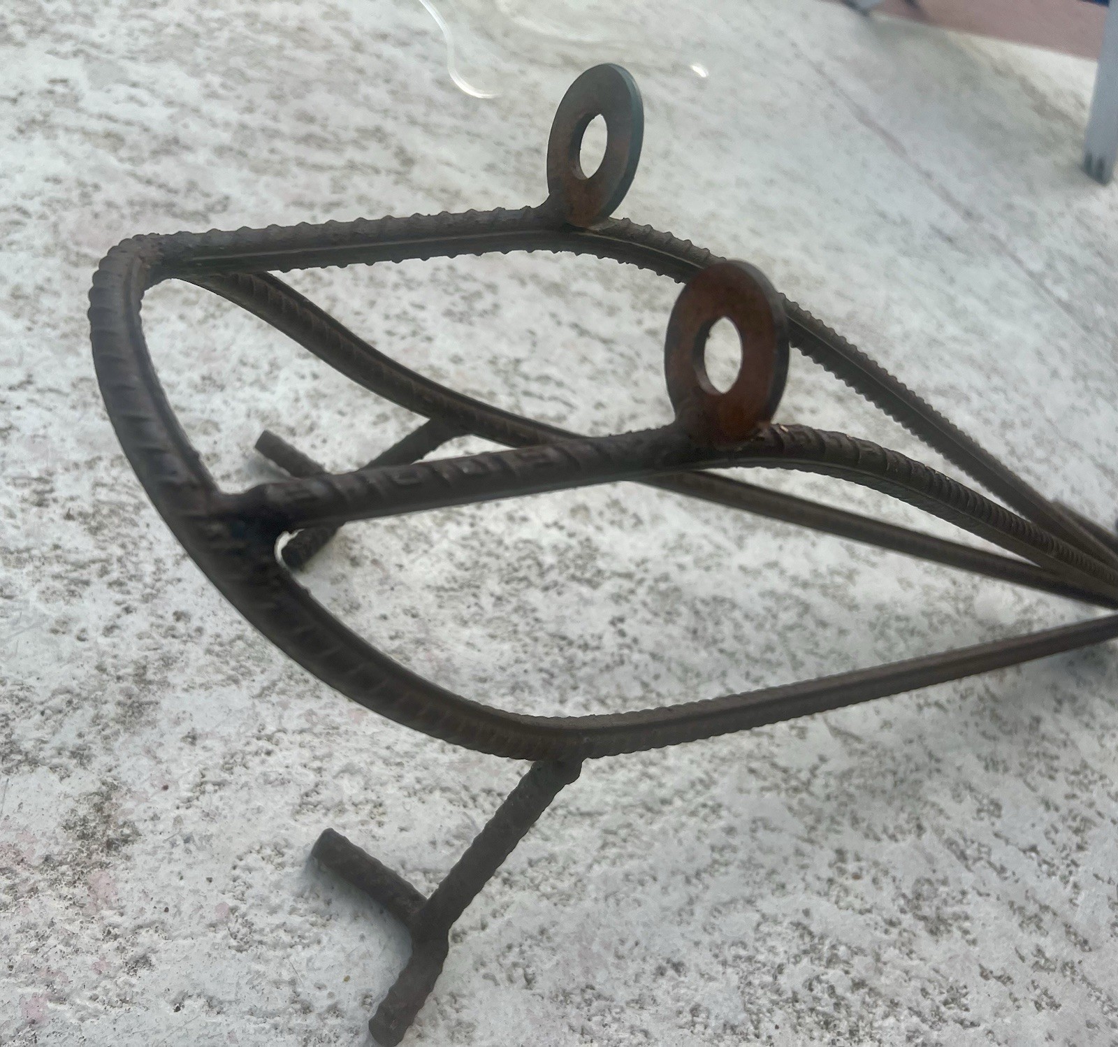 VINTAGE HEAVY REBAR TREE FROGS METAL FOLK ART 24”X10” & 22”X9”~LOT OF 2