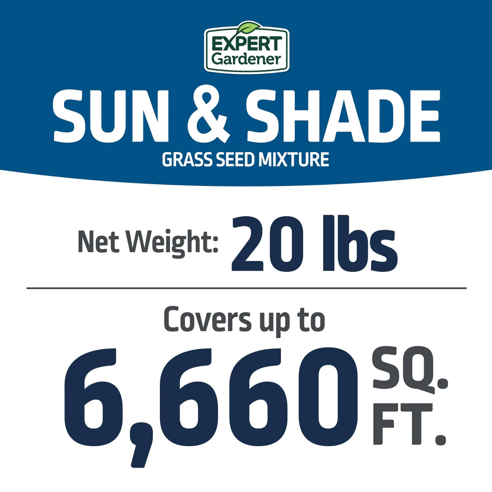 Expert Gardener Sun & Shade Southern Grass Seed Mix 20 lb Sun to Partial Shade