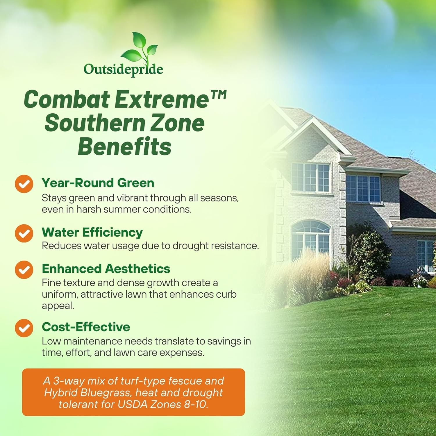 50 LBS – OptiGrowth Coated Combat Extreme&trade; Southern Zone Grass
