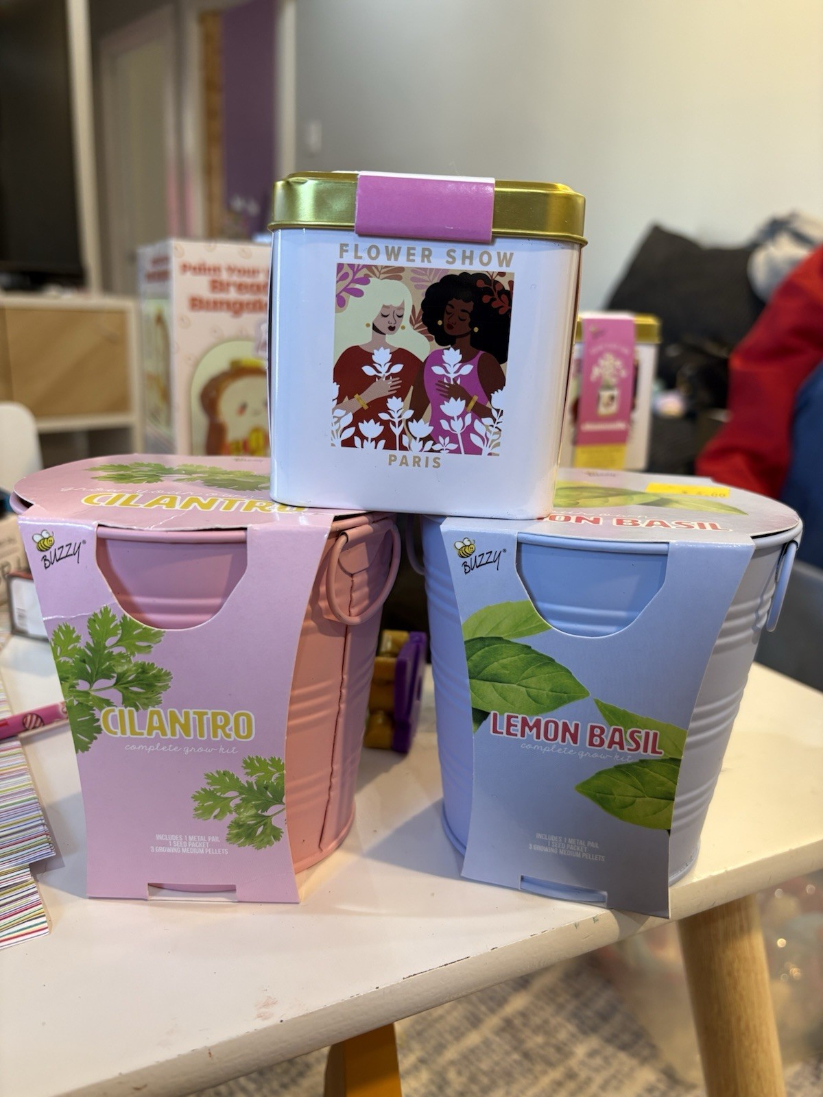 Indoor Herb Garden Gift Set— Cilantro Lemon, Basil + Chamomile Grow Tin