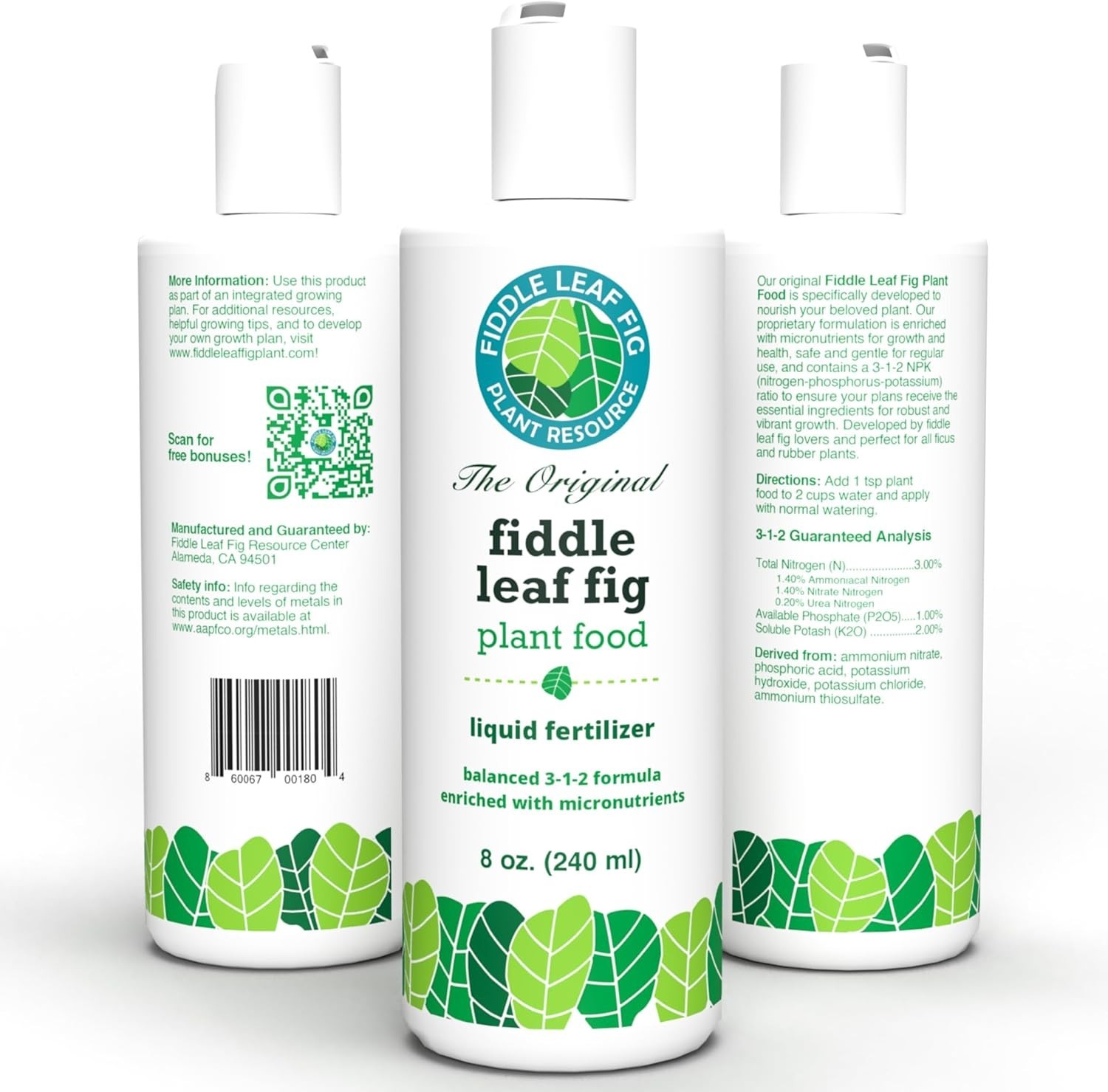 3-1-2 NPK Liquid Fertilizer for Vibrant Fiddle Leaf Figs – 8 oz Care Solution