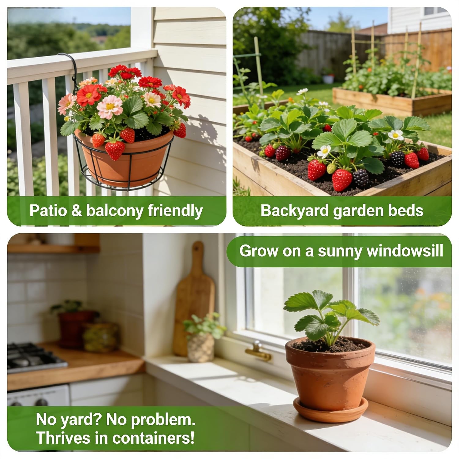 CarpetC 400+ Strawberry & Raspberry Seeds Mix for Planting, Red White Yellow Str