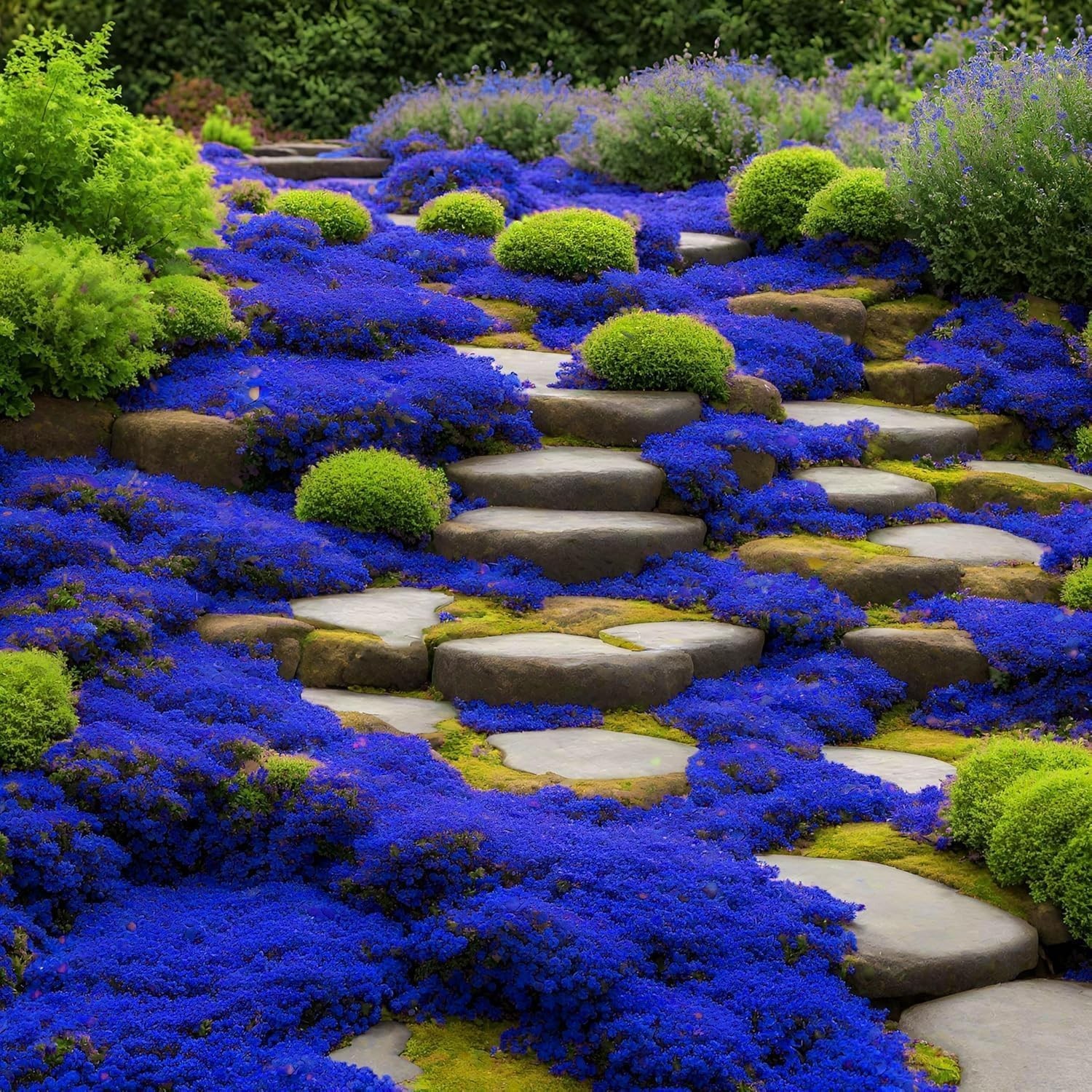 20000+ Magic Blue Creeping Thyme Seeds for Planting Ground Cover Plants Brown