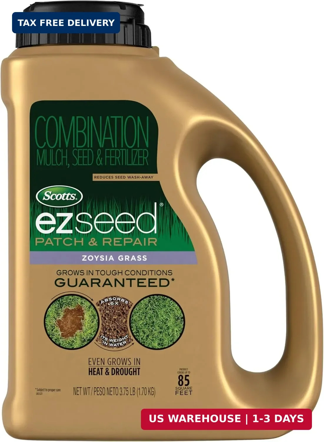 Scotts EZ Seed Patch and Repair Zoysia Grass – Combination Mulch, Lawn Grass See