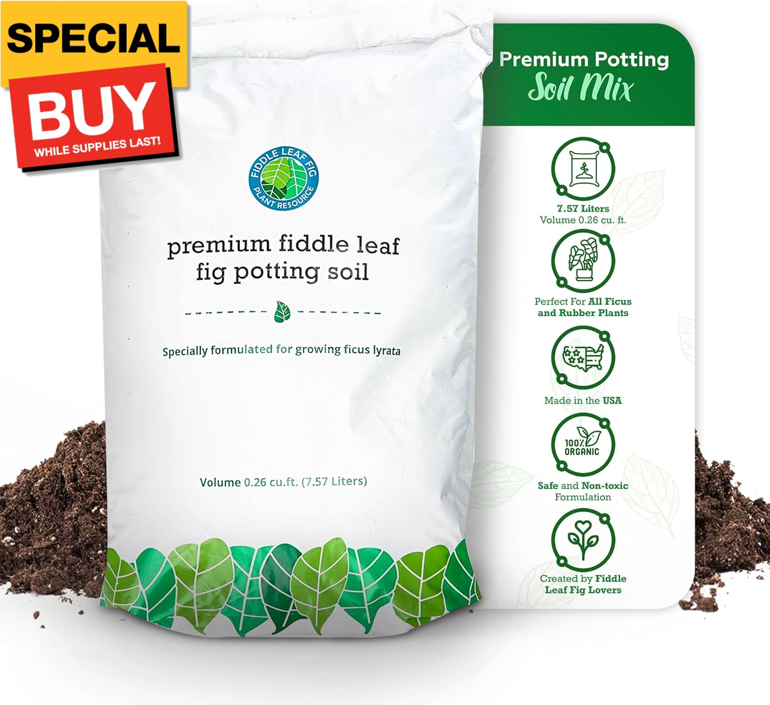 Fiddle Leaf Fig Potting Soil Mix by Fiddle Leaf Fig Plant Resource | Premium Org