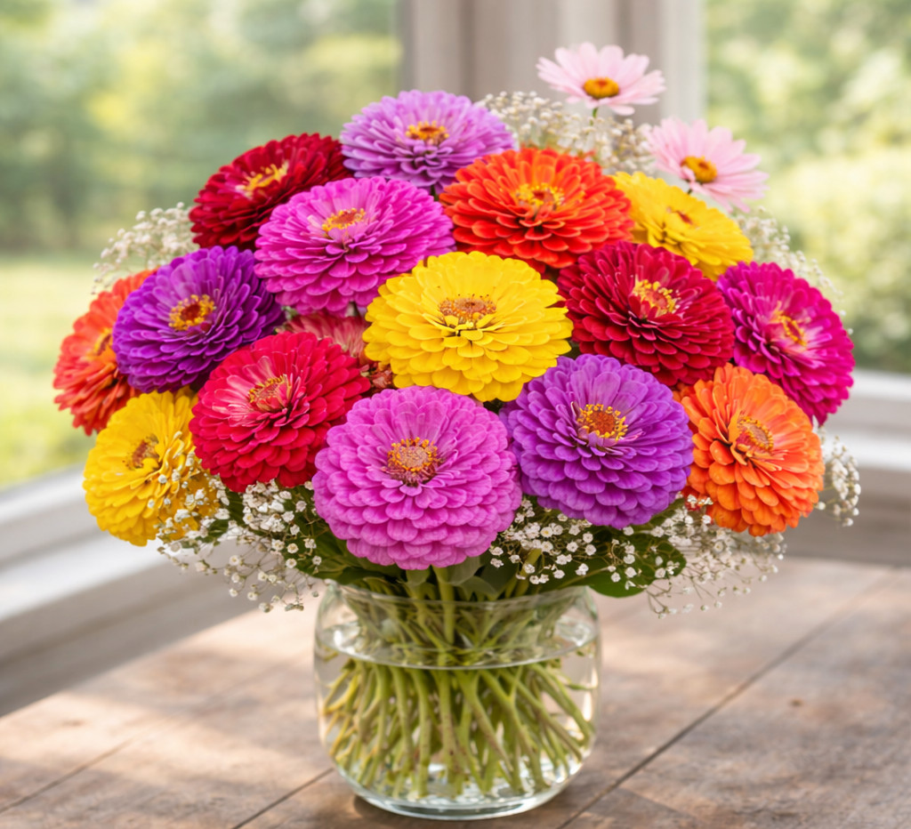 Zinnia Benary’s Giant MIX Cut Flower Garden 4-6″ Blooms Tall Non-GMO 25 Seeds