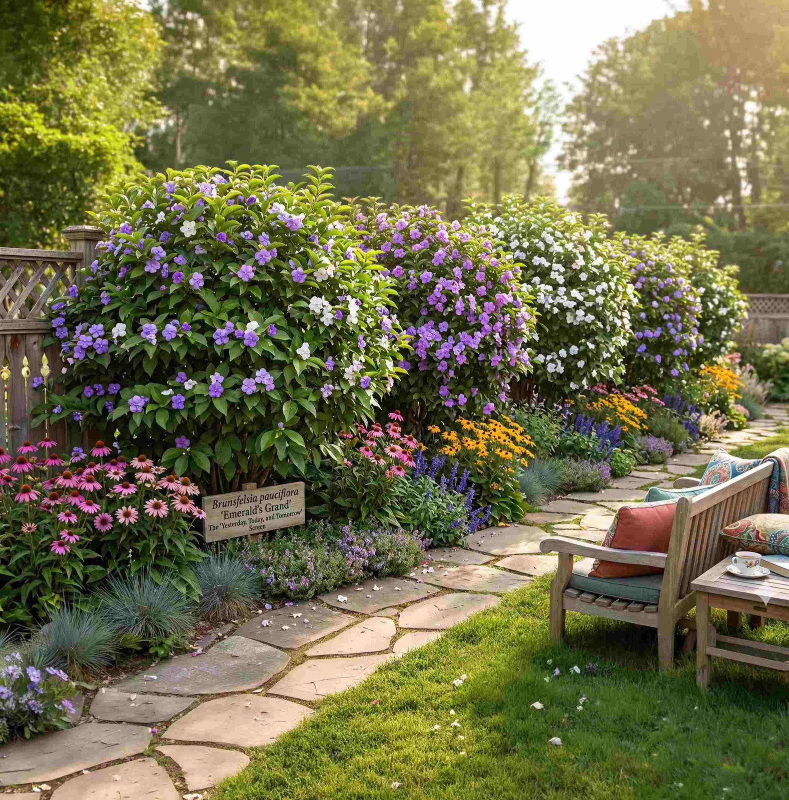 YESTERDAY TODAY TOMORROW Semi-Tropical Flowering Shrub Plant Purple White Lav