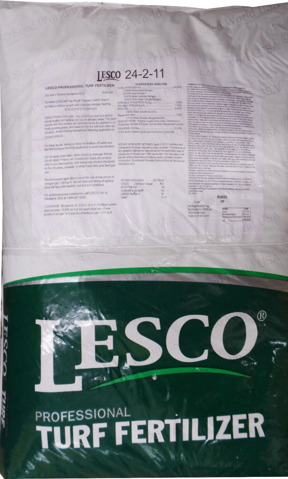 Lesco 24-2-11 St.Augustine Lawn Fertilizer “6% Iron” – 50 Lbs.