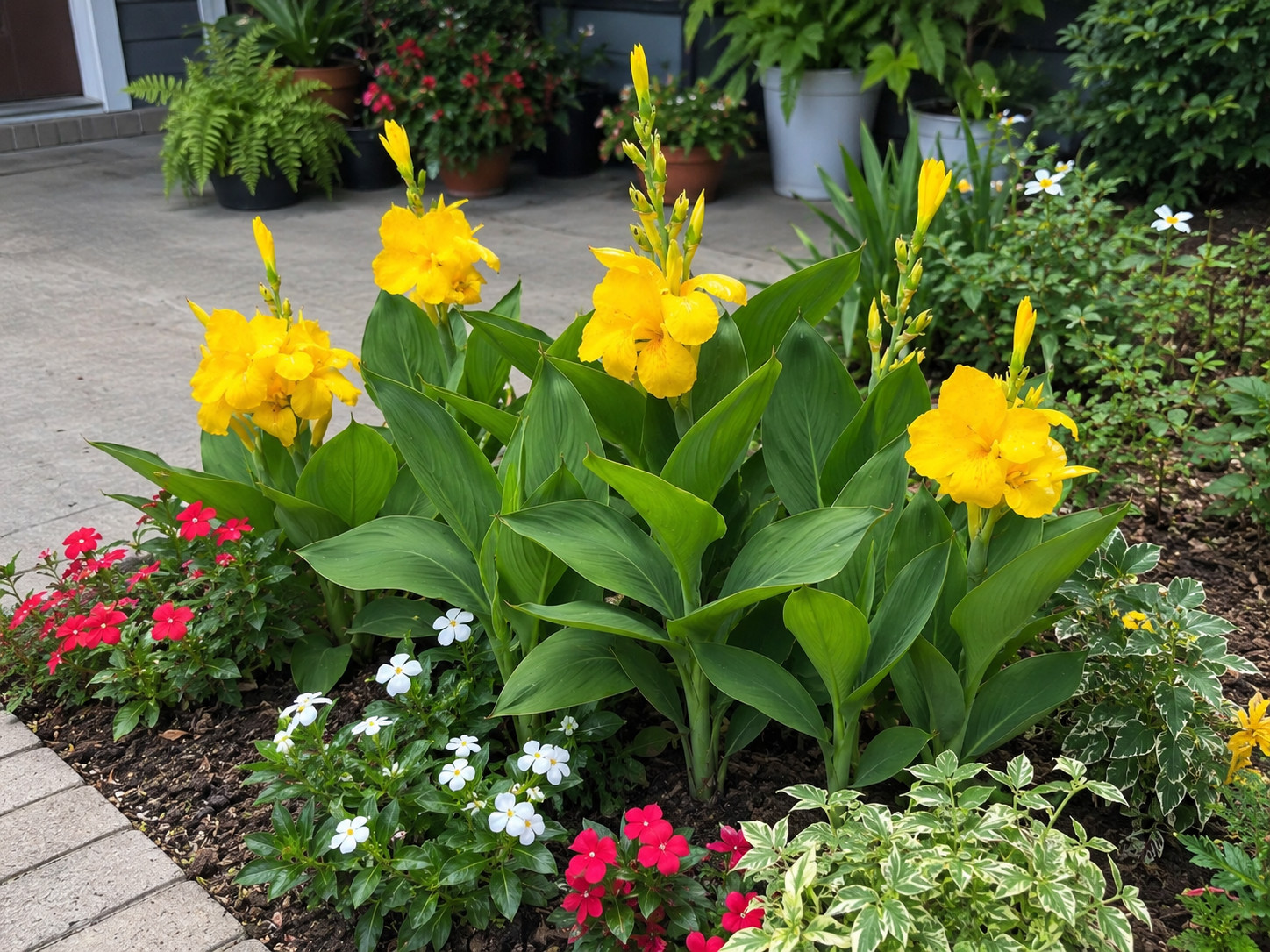 Cannova Yellow Canna Lily Live Plant 4″ Pot Dwarf Heat Tolerant Tropical Flower