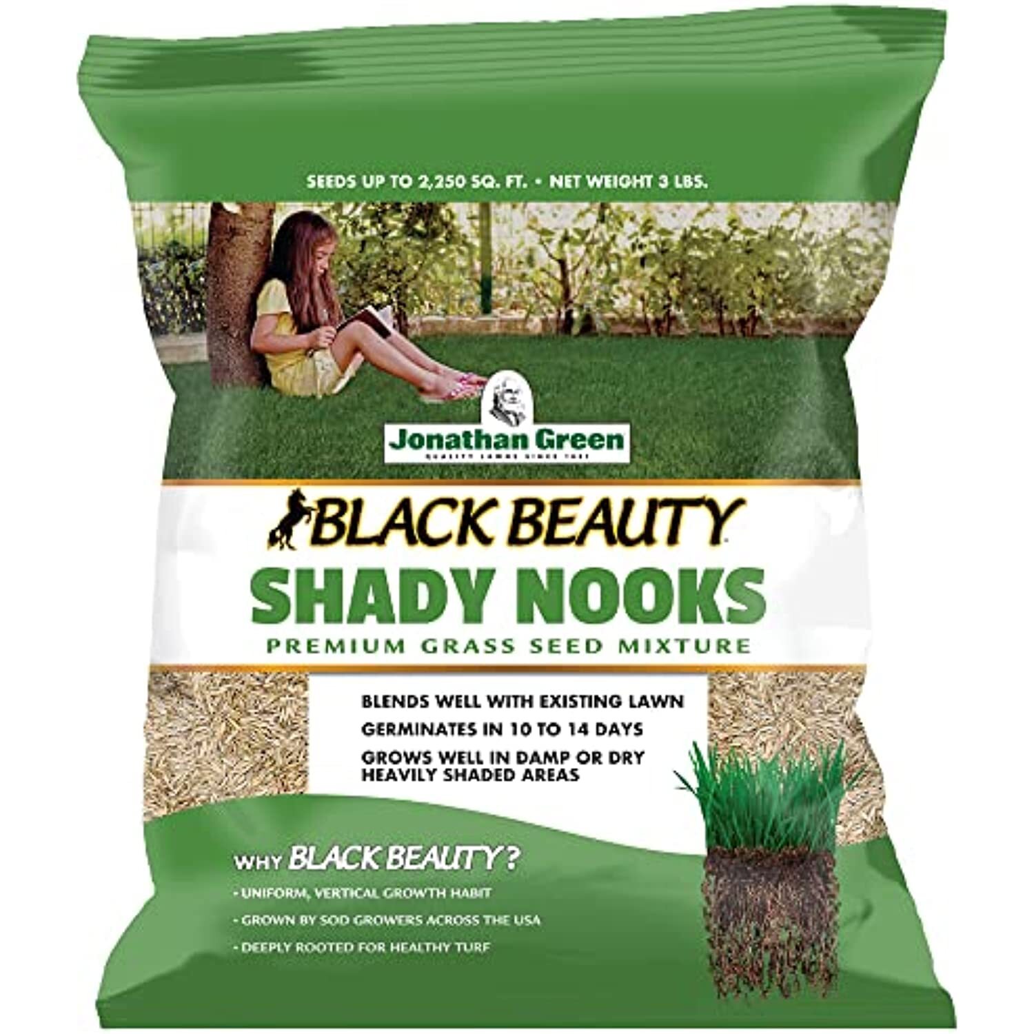 Jonathan Green (11957) Black Beauty Shady Nooks Grass Seed – Cool Season Lawn