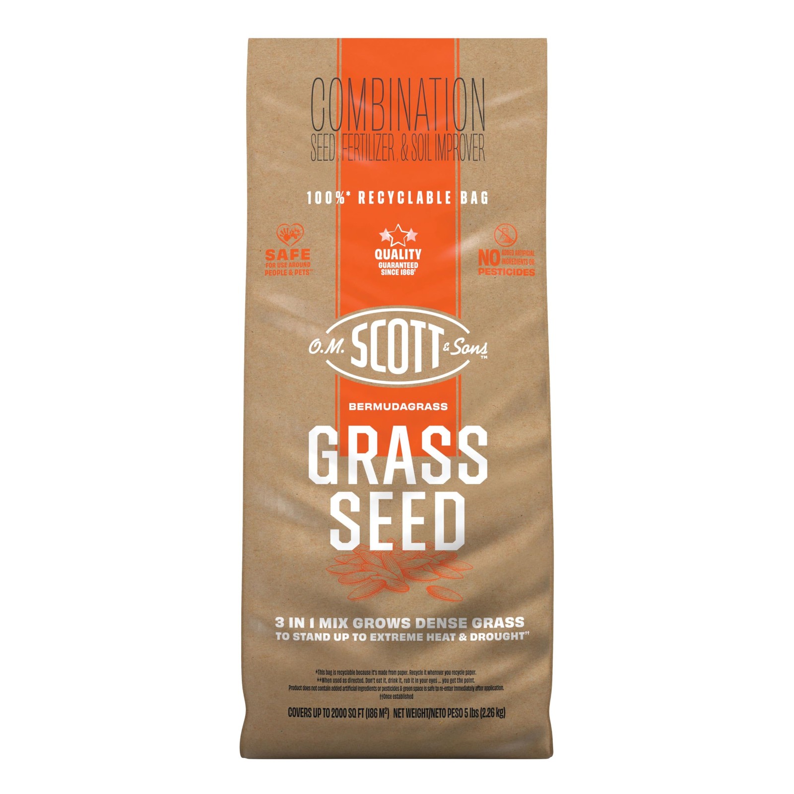 Scotts O.M. Scott And Sons Bermudagrass Grass Seed Fertilizer And Soil Improver