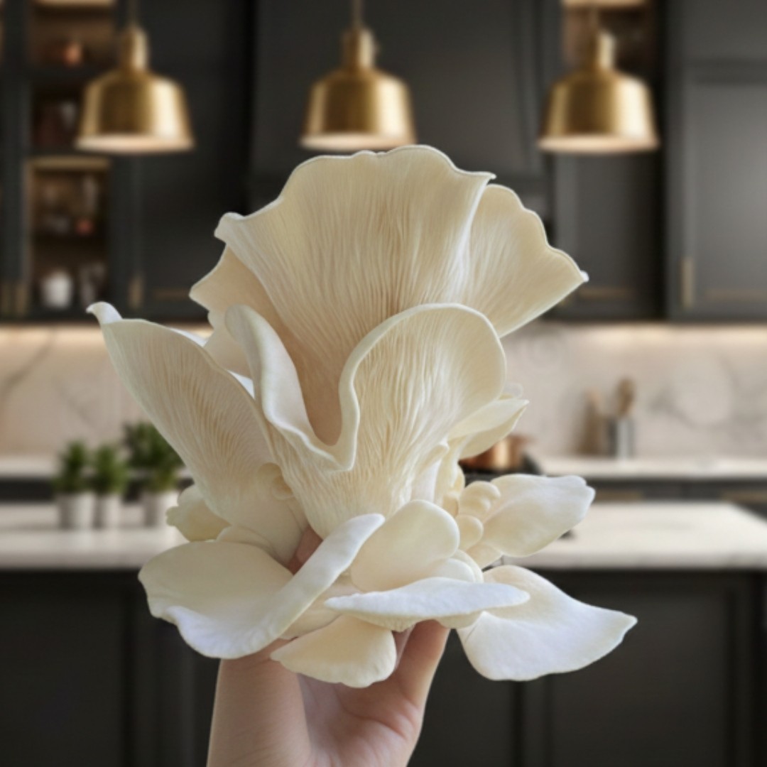 White and Brown Oyster Mushroom Growing Farm- Edible Oyster Mushroom Growing Kit