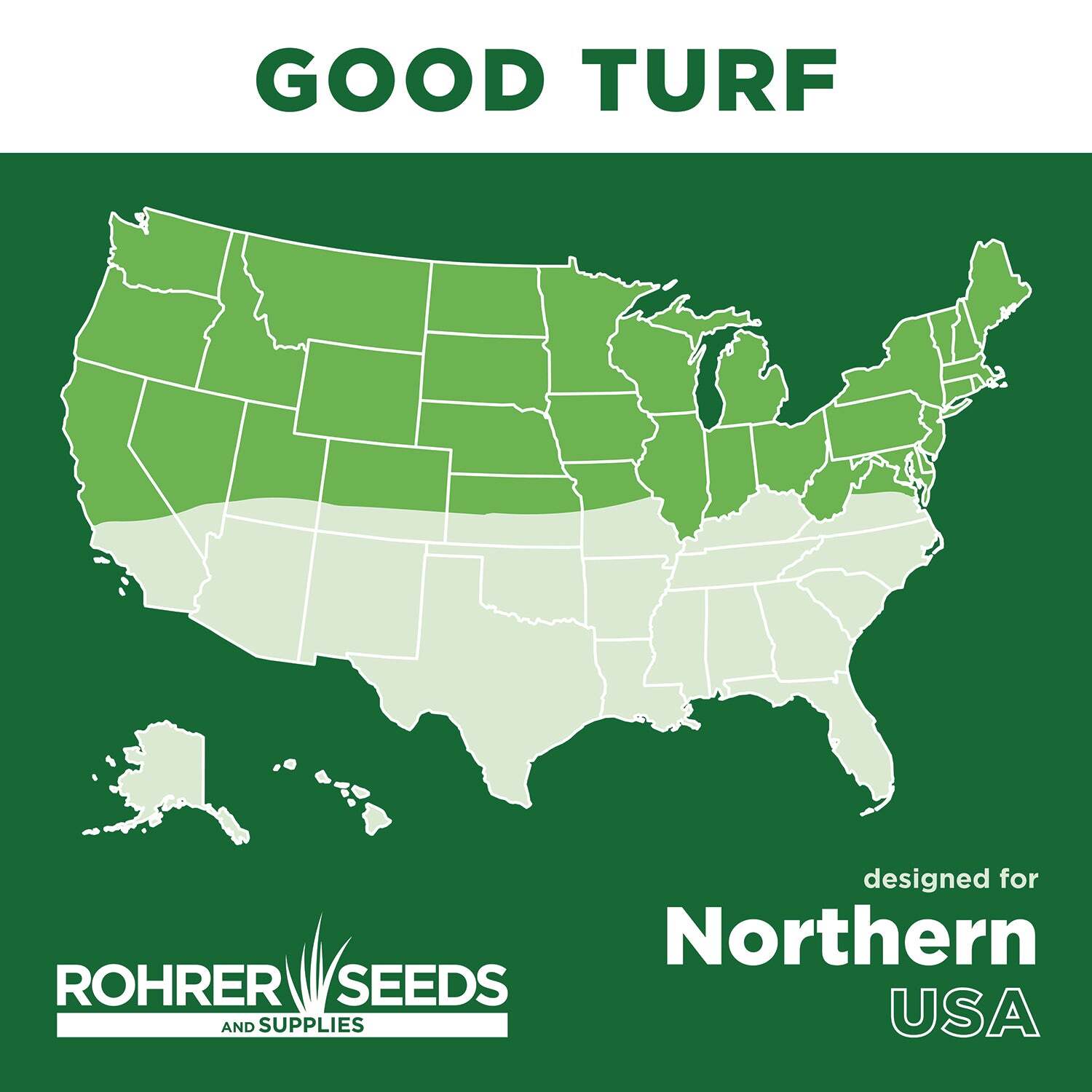 Good Turf Lawn Mix – A Grass Seed Blend of Two Rye Grasses, Blue Grass and Fine
