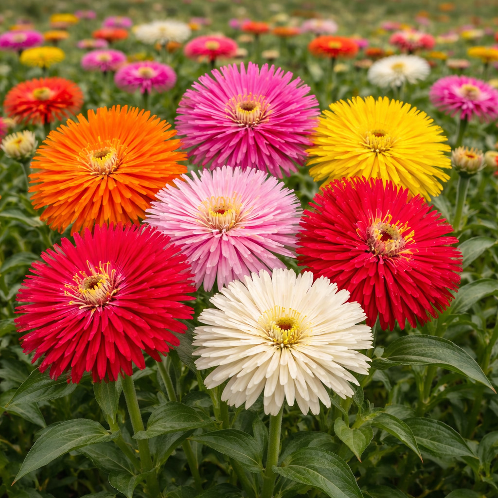 Giant Cactus Zinnia Seeds Mix Heirloom Non GMO Cut Flower