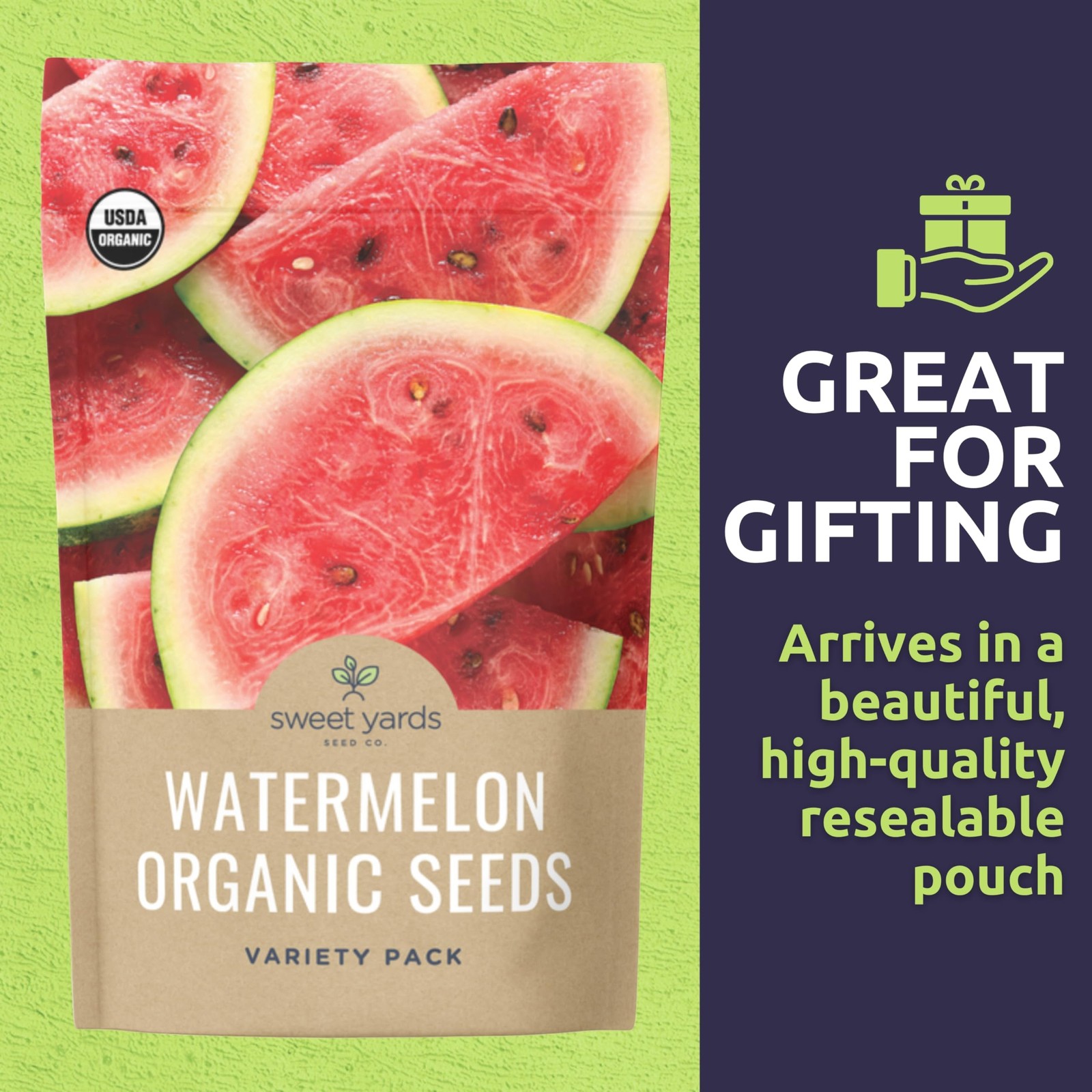 Organic Watermelon Seeds Variety Pack – 6 Non-GMO Packs for Planting