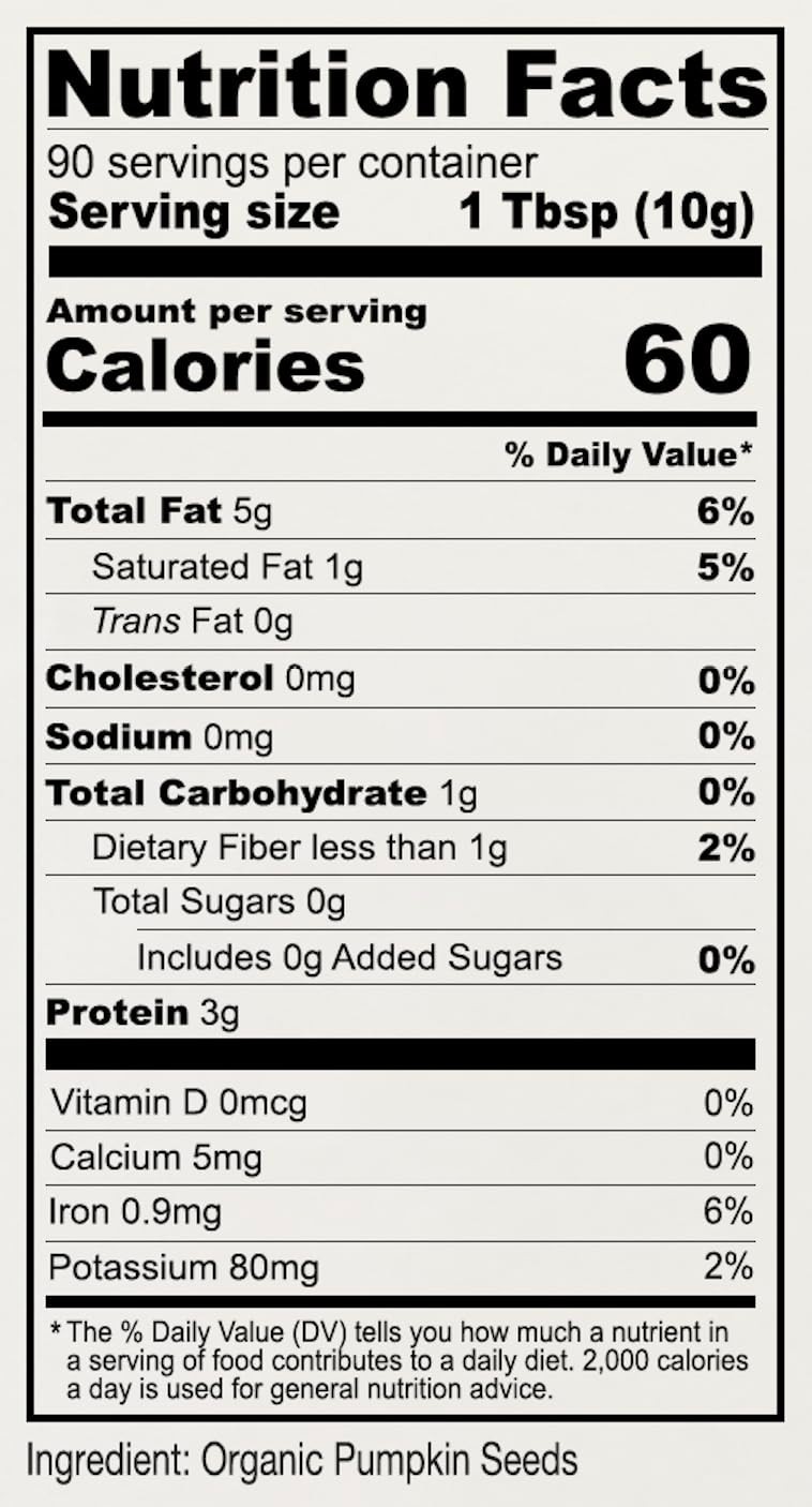 2 lb Resealable Bag of Organic Pumpkin Seeds – Gluten Free, Non-GMO & Unsalted